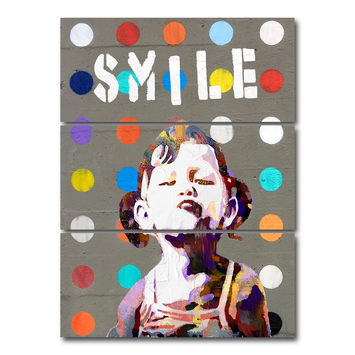 AUTO-MOCKUP WHITE | smile girl | 3 Piece | Gallery Wrap Canvas | group=8x18_stacked