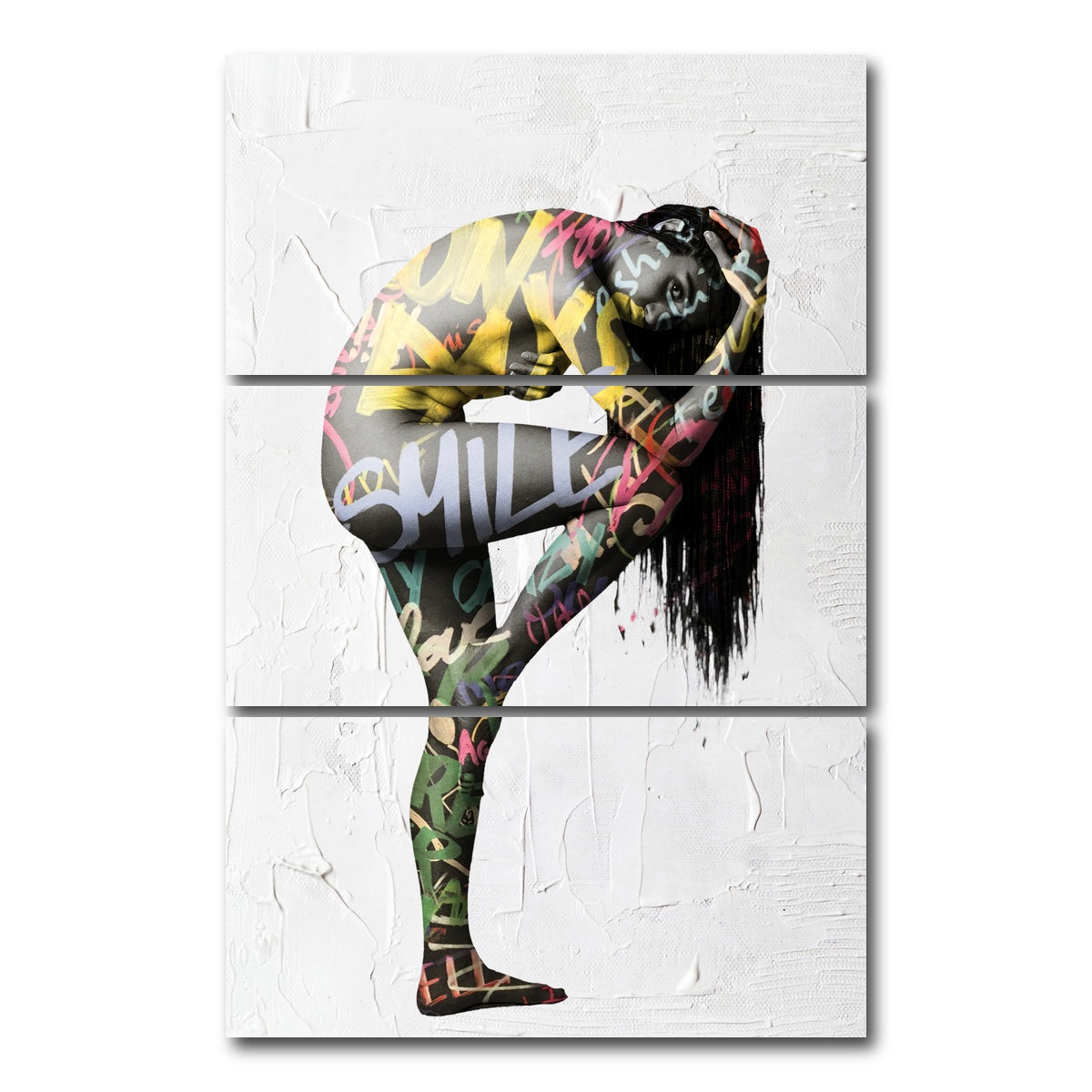 AUTO-MOCKUP WHITE | smile only | 3 Piece | Gallery Wrap Canvas | group=12x24_stacked