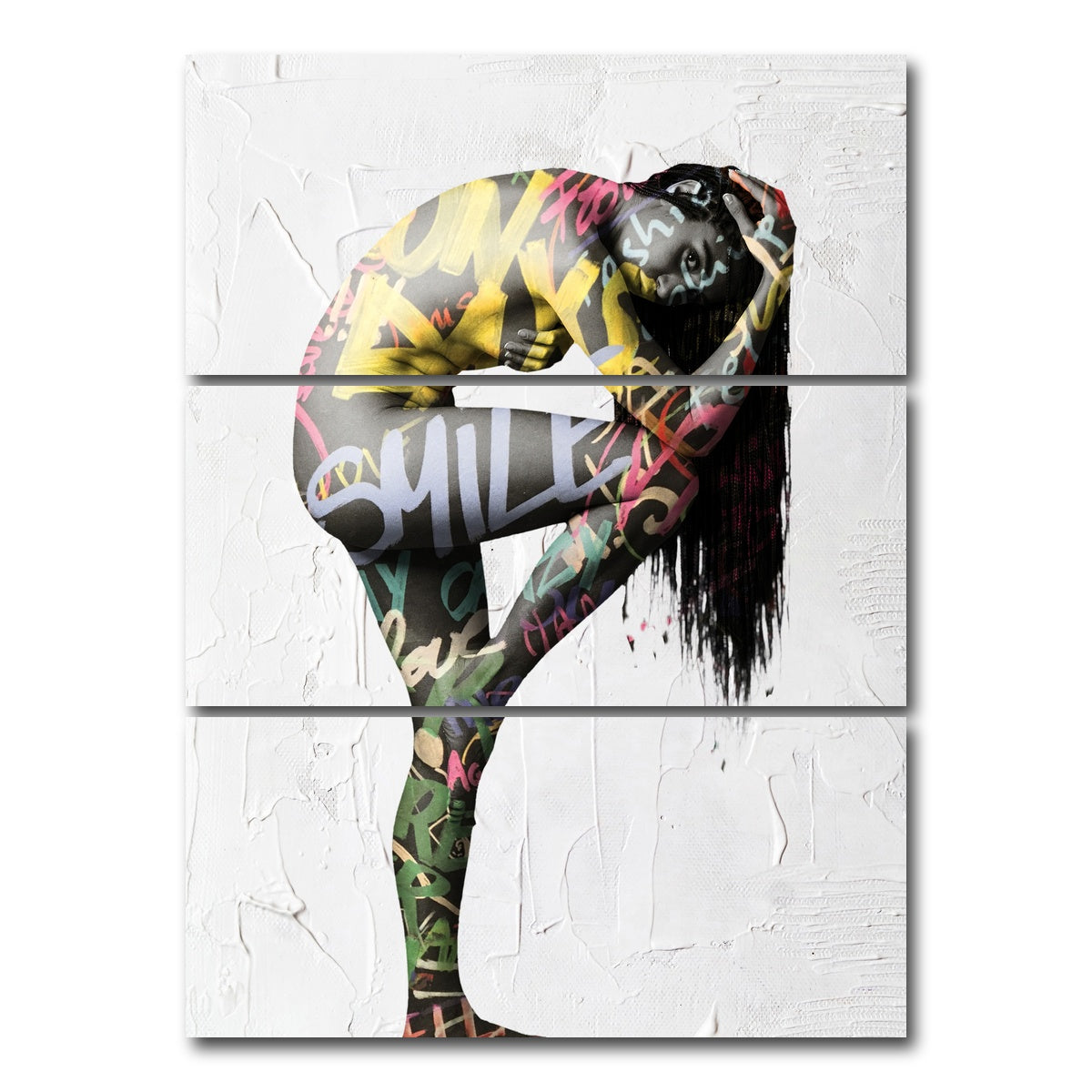 AUTO-MOCKUP WHITE | smile only | 3 Piece | Gallery Wrap Canvas | group=8x18_stacked