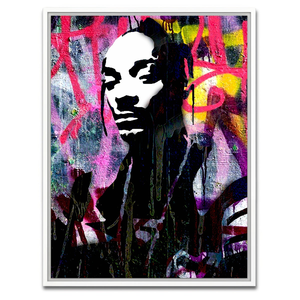 AUTO-MOCKUP WHITE | snoop rap | 1 Piece | White Framed Canvas | group=3x4