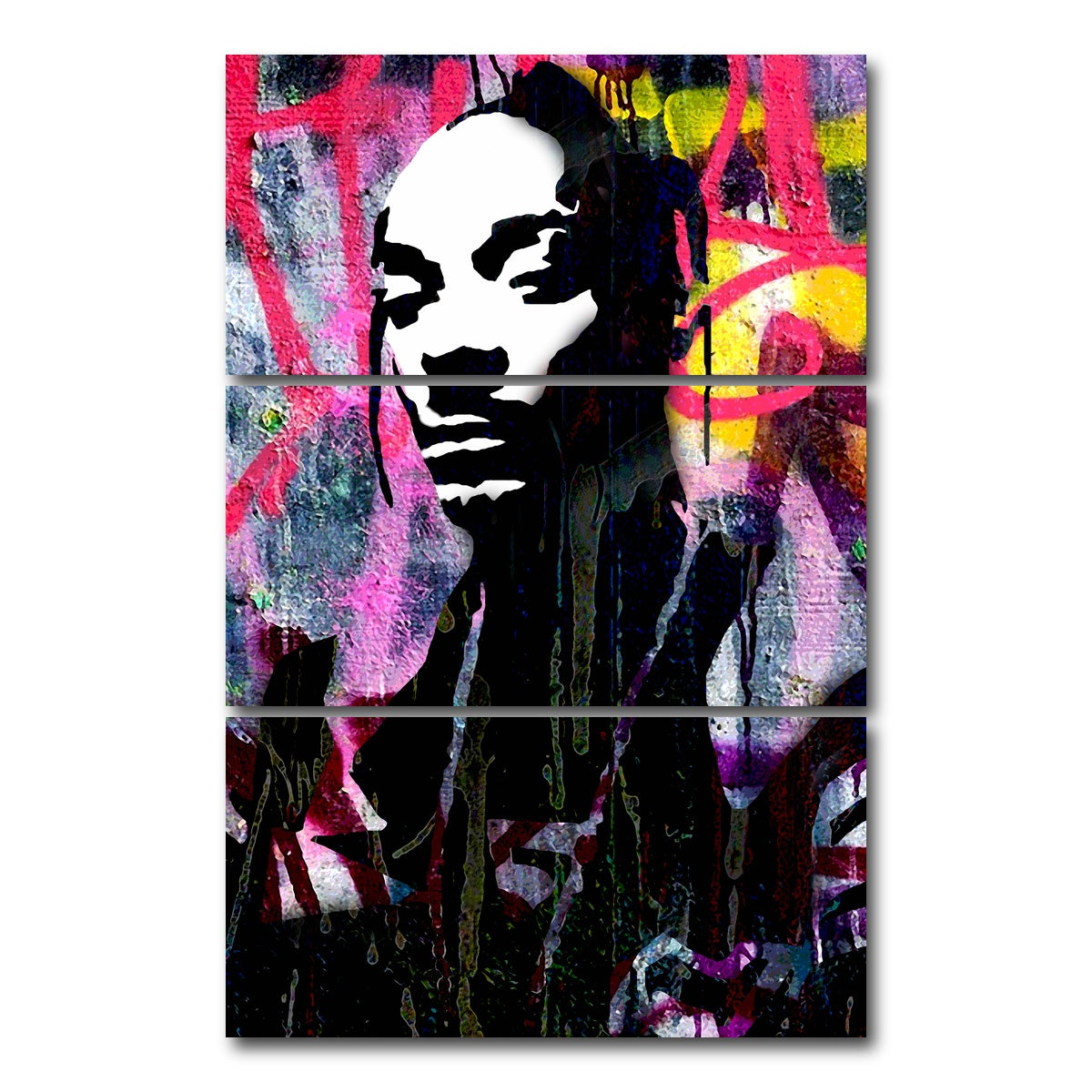 AUTO-MOCKUP WHITE | snoop rap | 3 Piece | Gallery Wrap Canvas | group=12x24_stacked