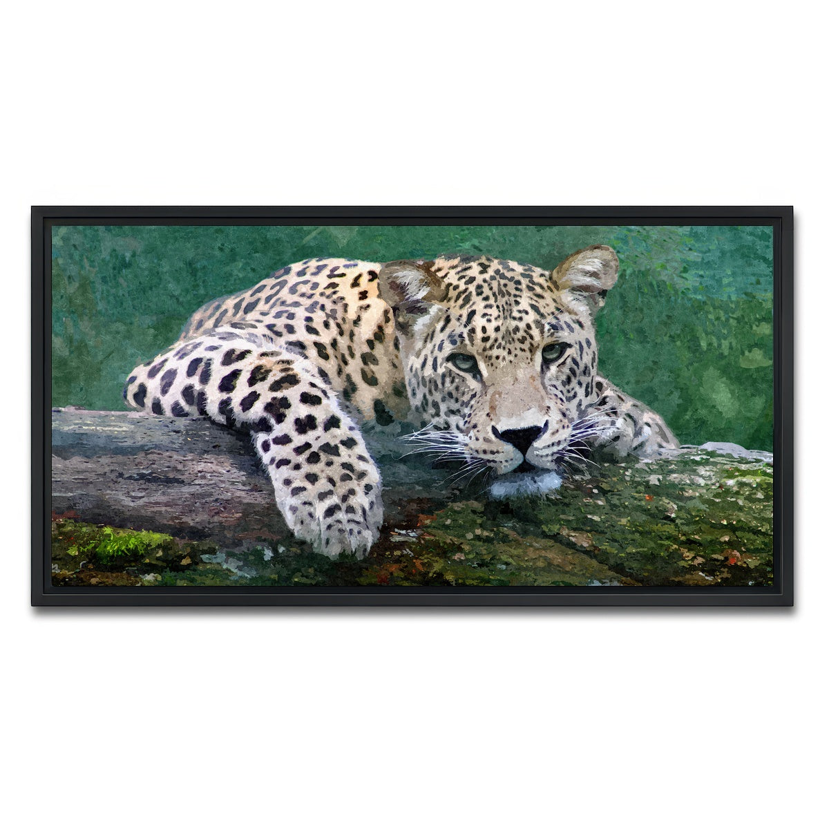 AUTO-MOCKUP WHITE | snow leopard | 1 Piece | Black Framed Canvas | group=2x1