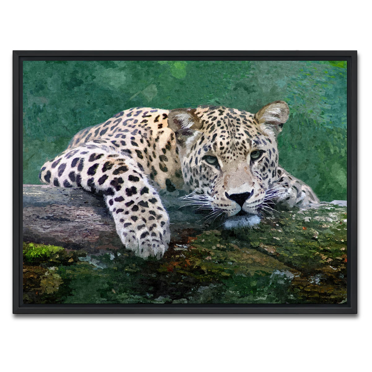 AUTO-MOCKUP WHITE | snow leopard | 1 Piece | Black Framed Canvas | group=4x3