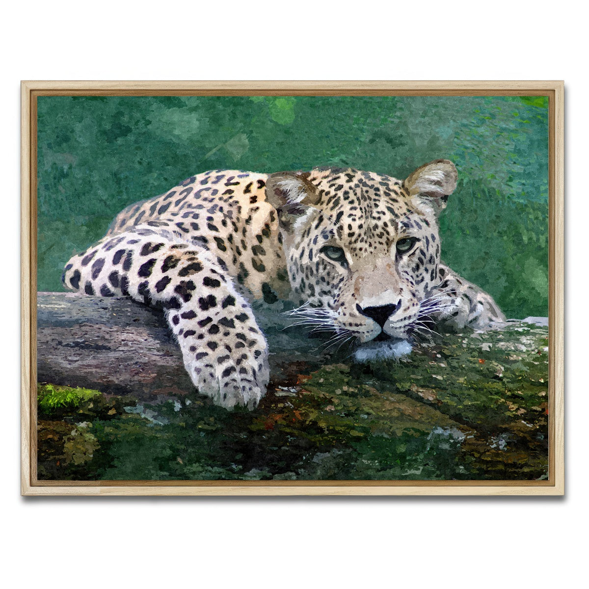 AUTO-MOCKUP WHITE | snow leopard | 1 Piece | Natural Framed Canvas | group=4x3