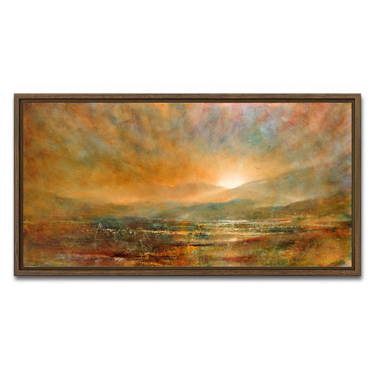 AUTO-MOCKUP WHITE | sonnenaufgang | 1 Piece | Walnut Framed Canvas | group=2x1