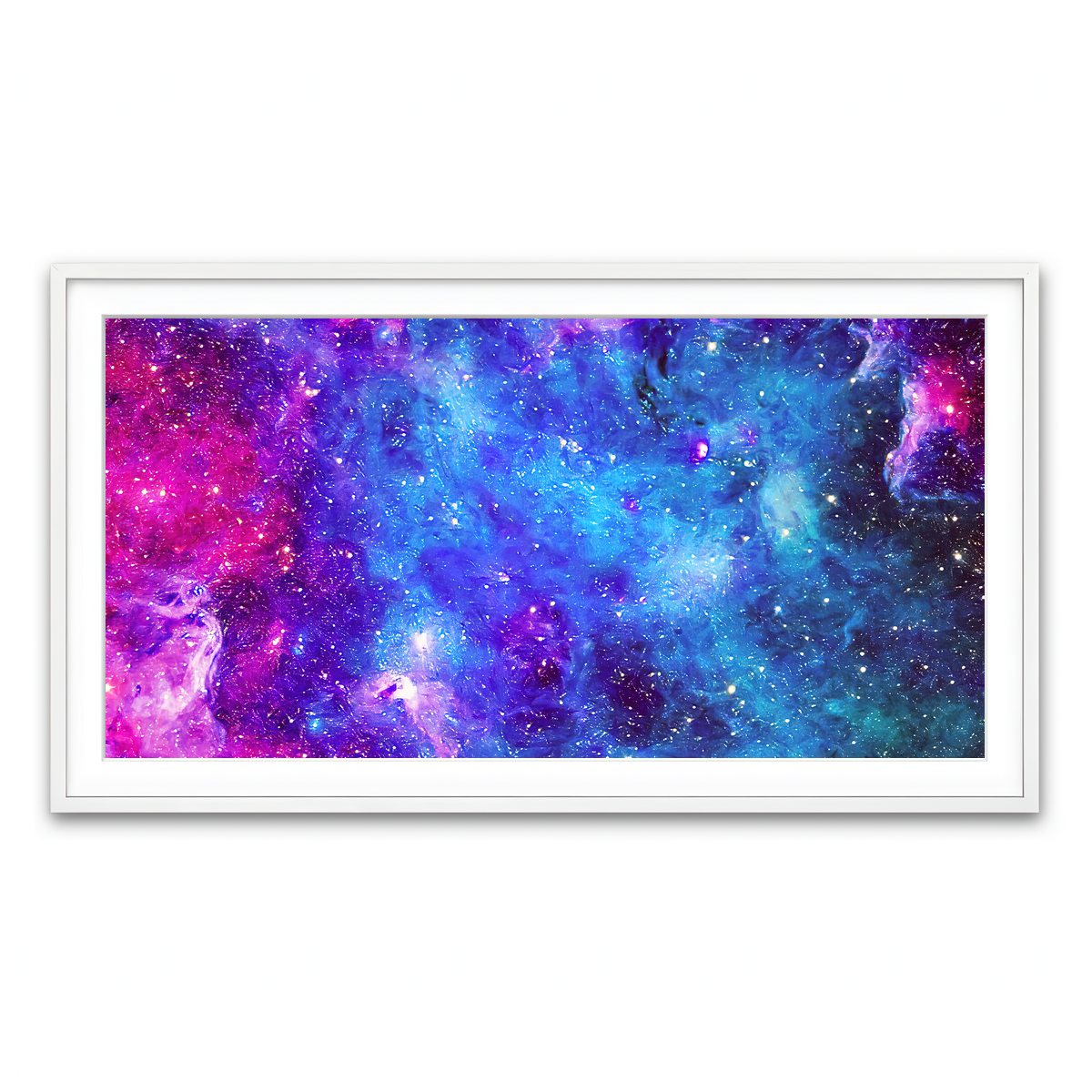 Framed Print 2x1 White
