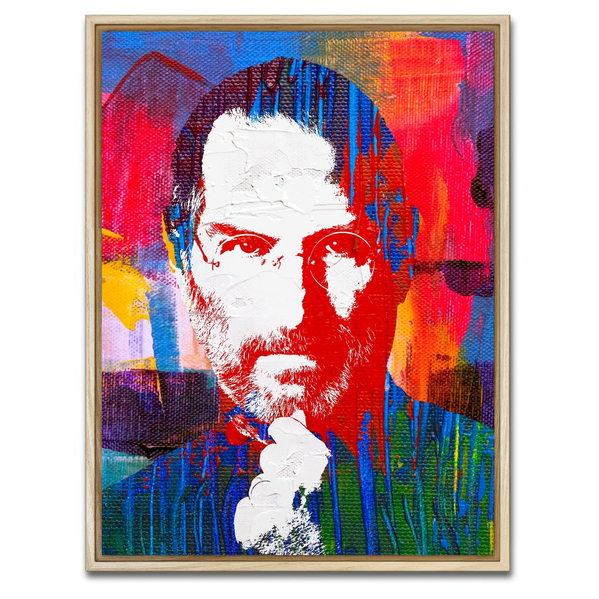 AUTO-MOCKUP WHITE | steve jobs 2 | 1 Piece | Natural Framed Canvas | group=3x4