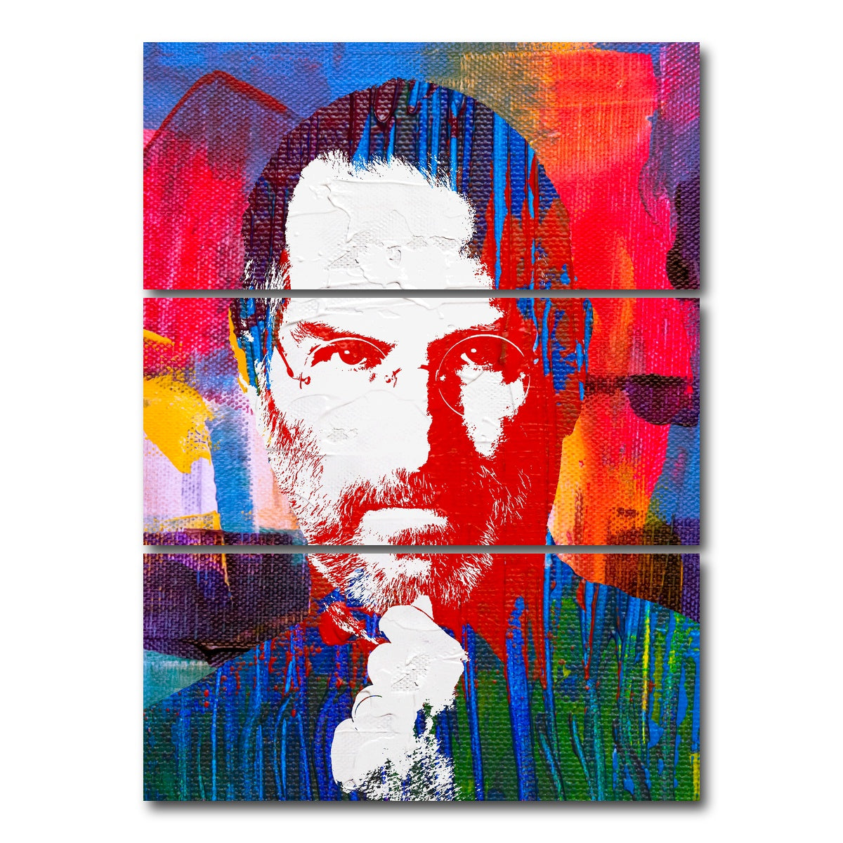 AUTO-MOCKUP WHITE | steve jobs 2 | 3 Piece | Gallery Wrap Canvas | group=8x18_stacked