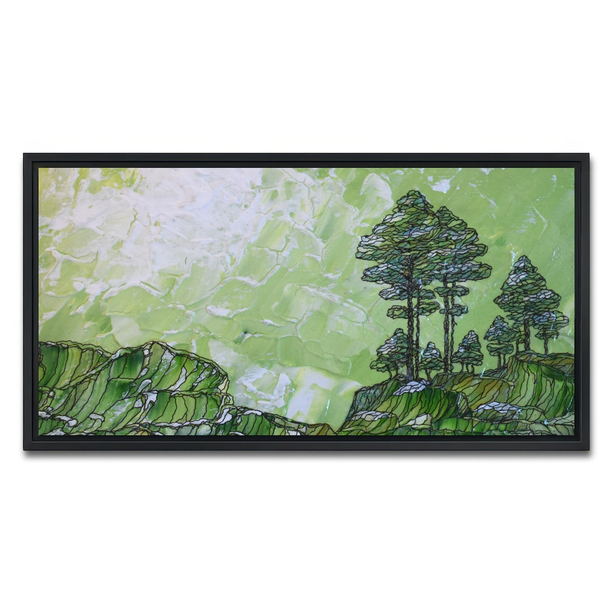 AUTO-MOCKUP WHITE | stillness and meditation | 1 Piece | Black Framed Canvas | group=2x1