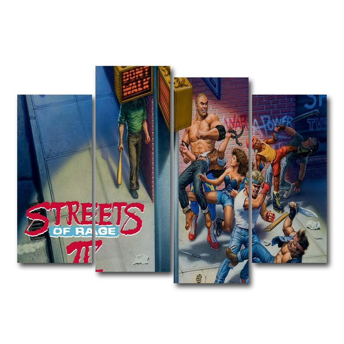 AUTO-MOCKUP WHITE | streets of rage 2 | 4 Piece | Gallery Wrap Canvas | group=4_normal