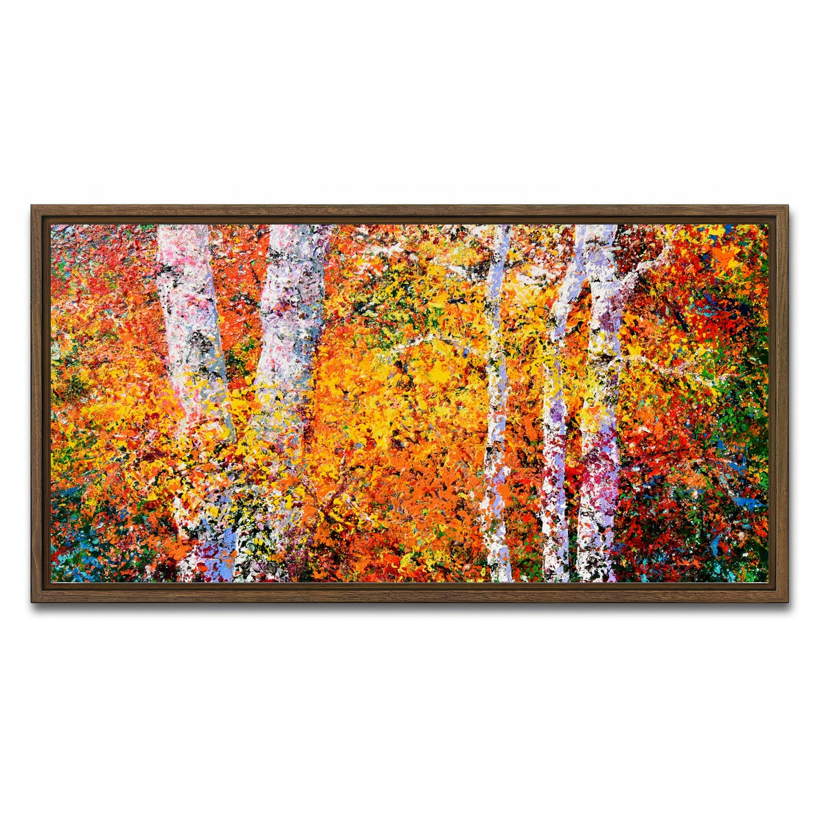 AUTO-MOCKUP WHITE | strength amongst colors | 1 Piece | Walnut Framed Canvas | group=2x1