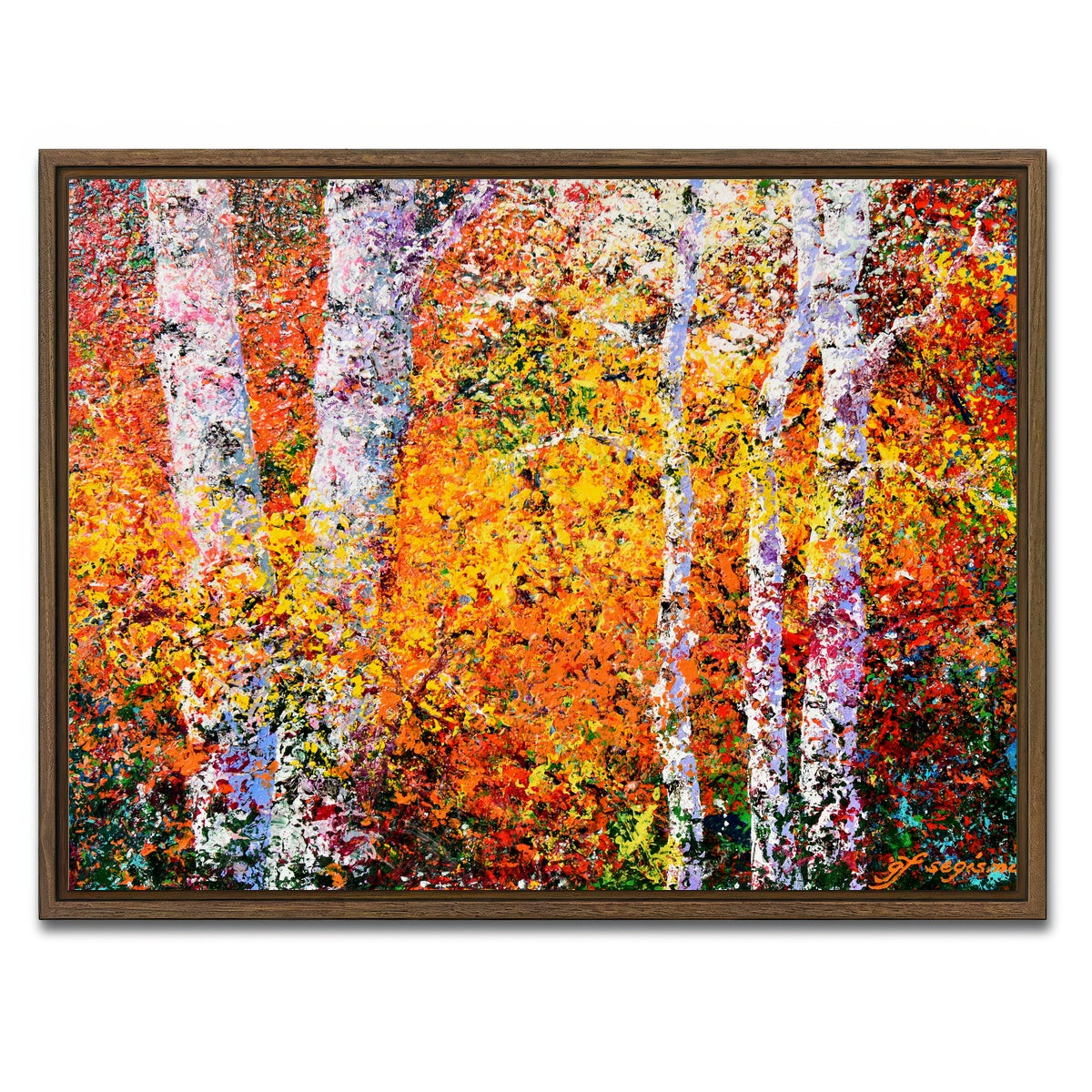 AUTO-MOCKUP WHITE | strength amongst colors | 1 Piece | Walnut Framed Canvas | group=4x3