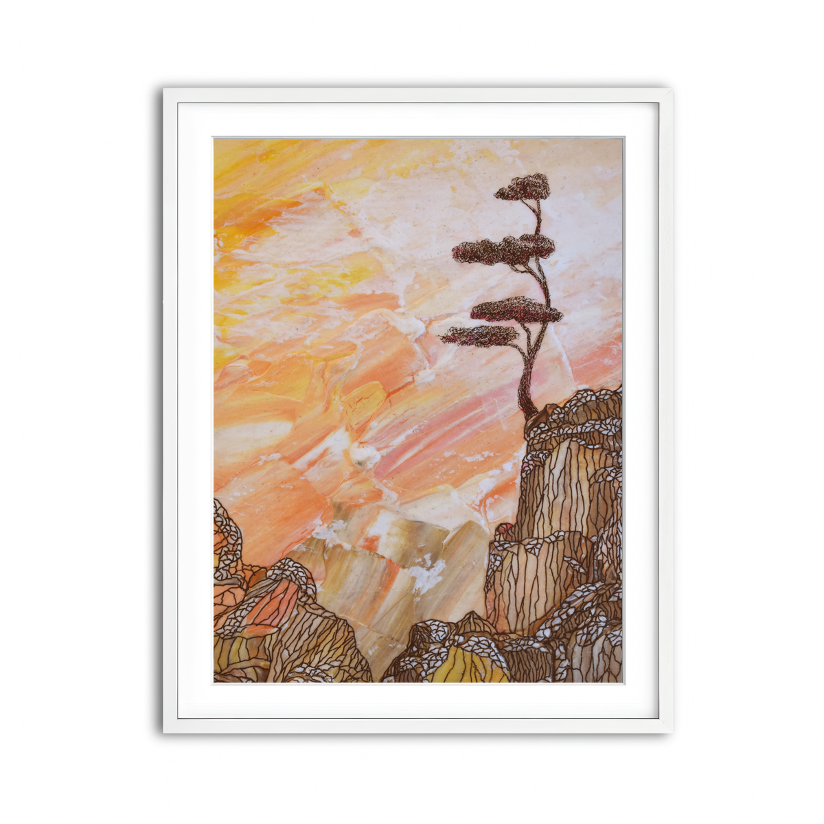 Framed Print 3x4 White