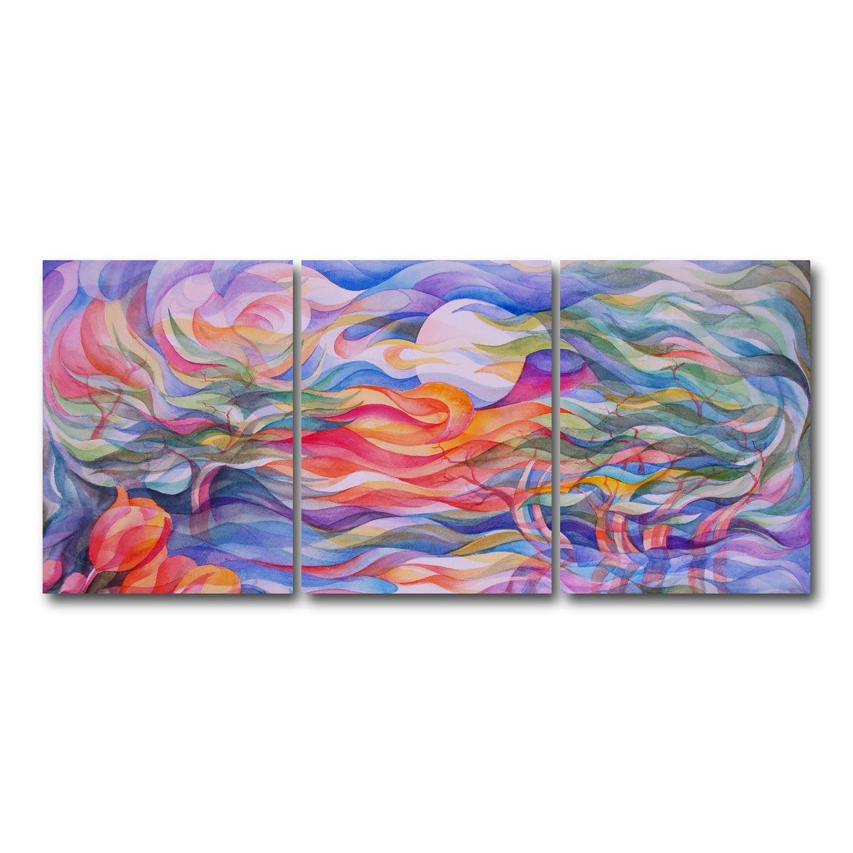 AUTO-MOCKUP WHITE | sunset tulips | 3 Piece | Gallery Wrap Canvas | group=18x24