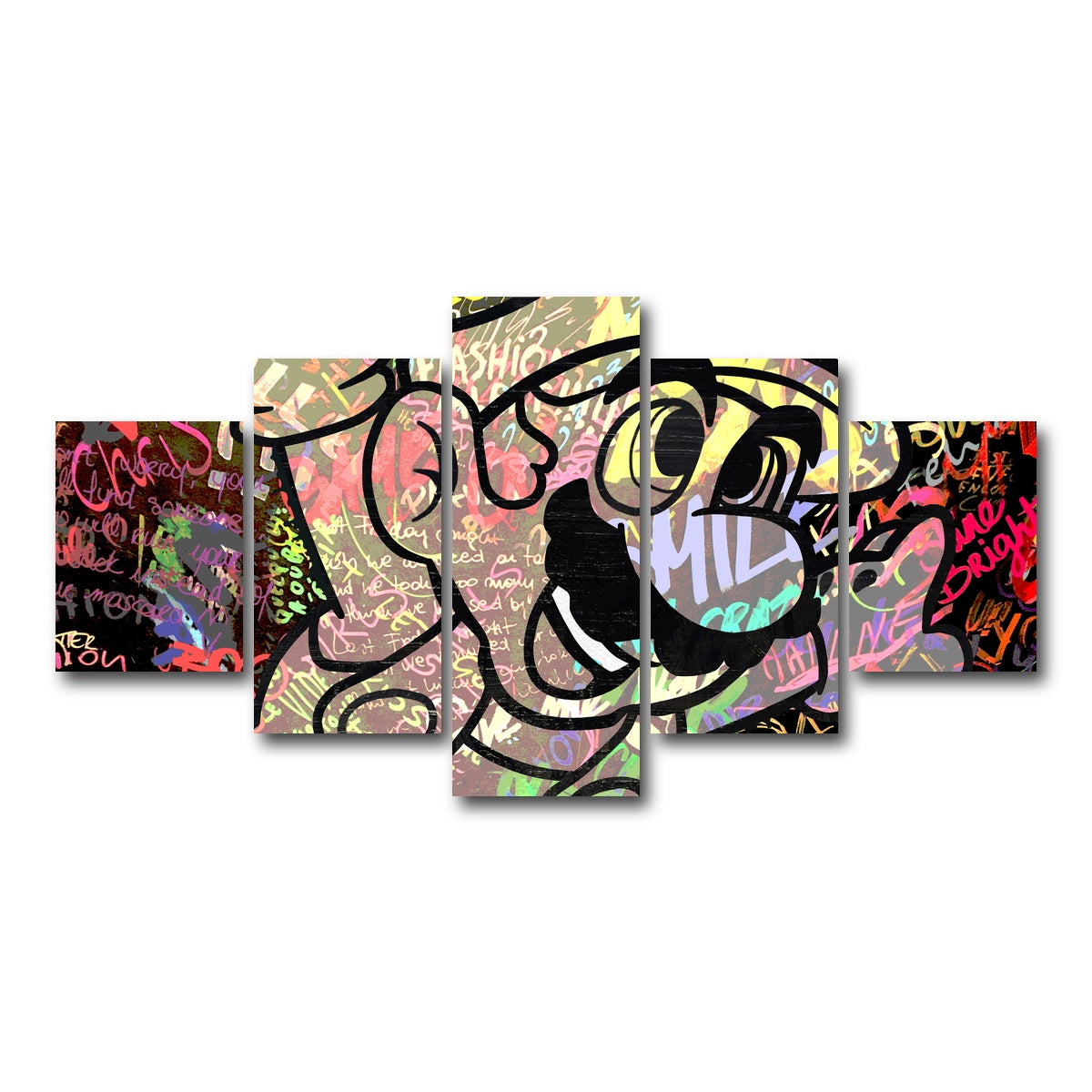 AUTO-MOCKUP WHITE | super mario | 5 Piece | Gallery Wrap Canvas | group=5_short