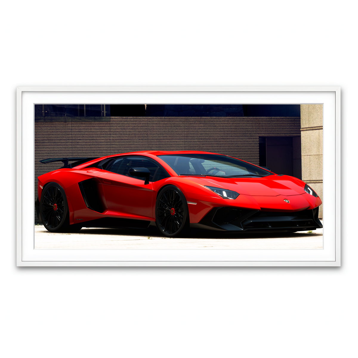 Framed Print 2x1 White