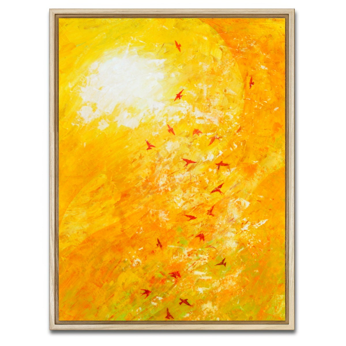 AUTO-MOCKUP WHITE | swallows against yellow | 1 Piece | Natural Framed Canvas | group=3x4