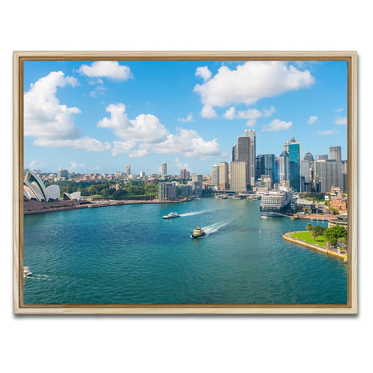 AUTO-MOCKUP WHITE | sydney skyline | 1 Piece | Natural Framed Canvas | group=4x3
