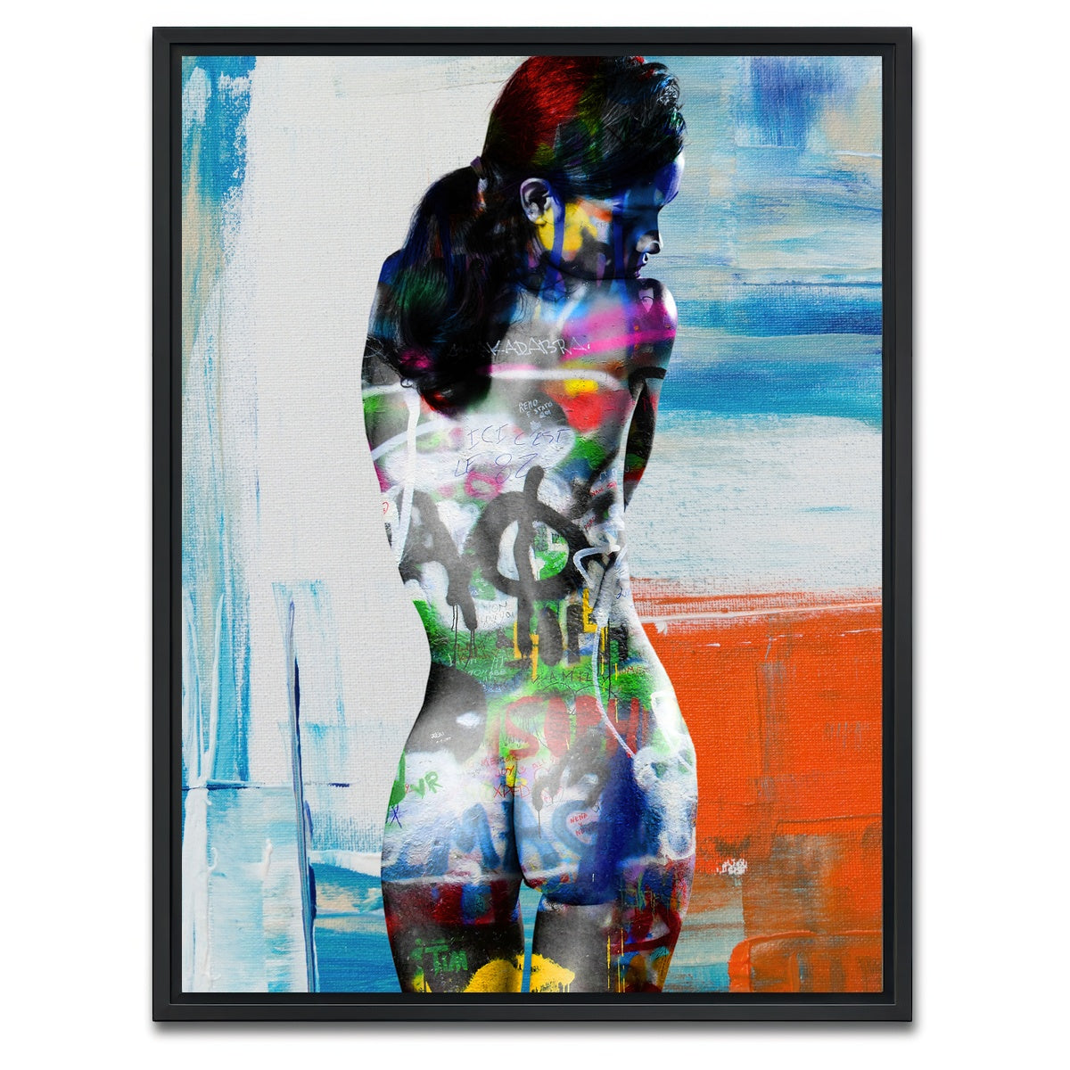 AUTO-MOCKUP WHITE | symbols | 1 Piece | Black Framed Canvas | group=3x4