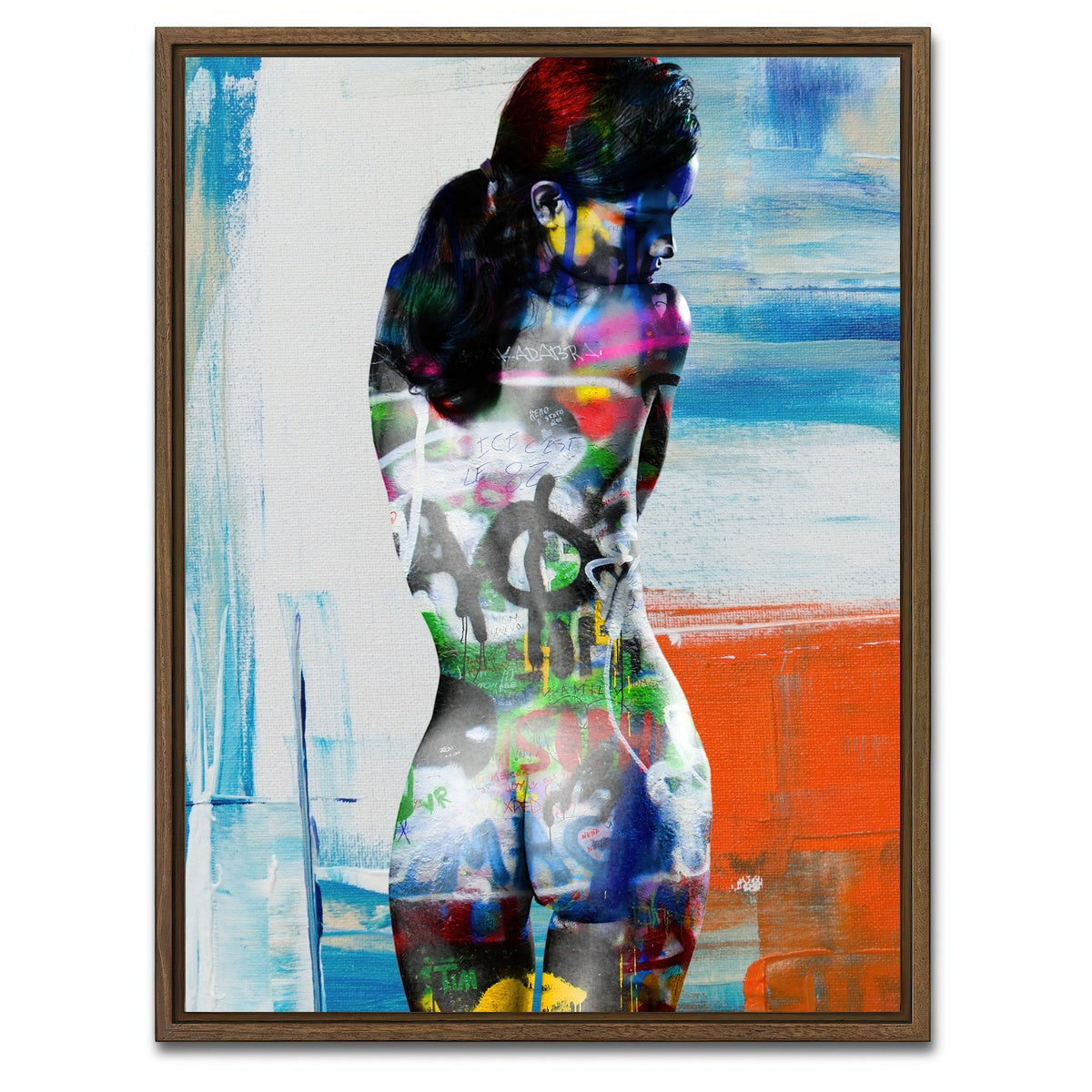 AUTO-MOCKUP WHITE | symbols | 1 Piece | Walnut Framed Canvas | group=3x4