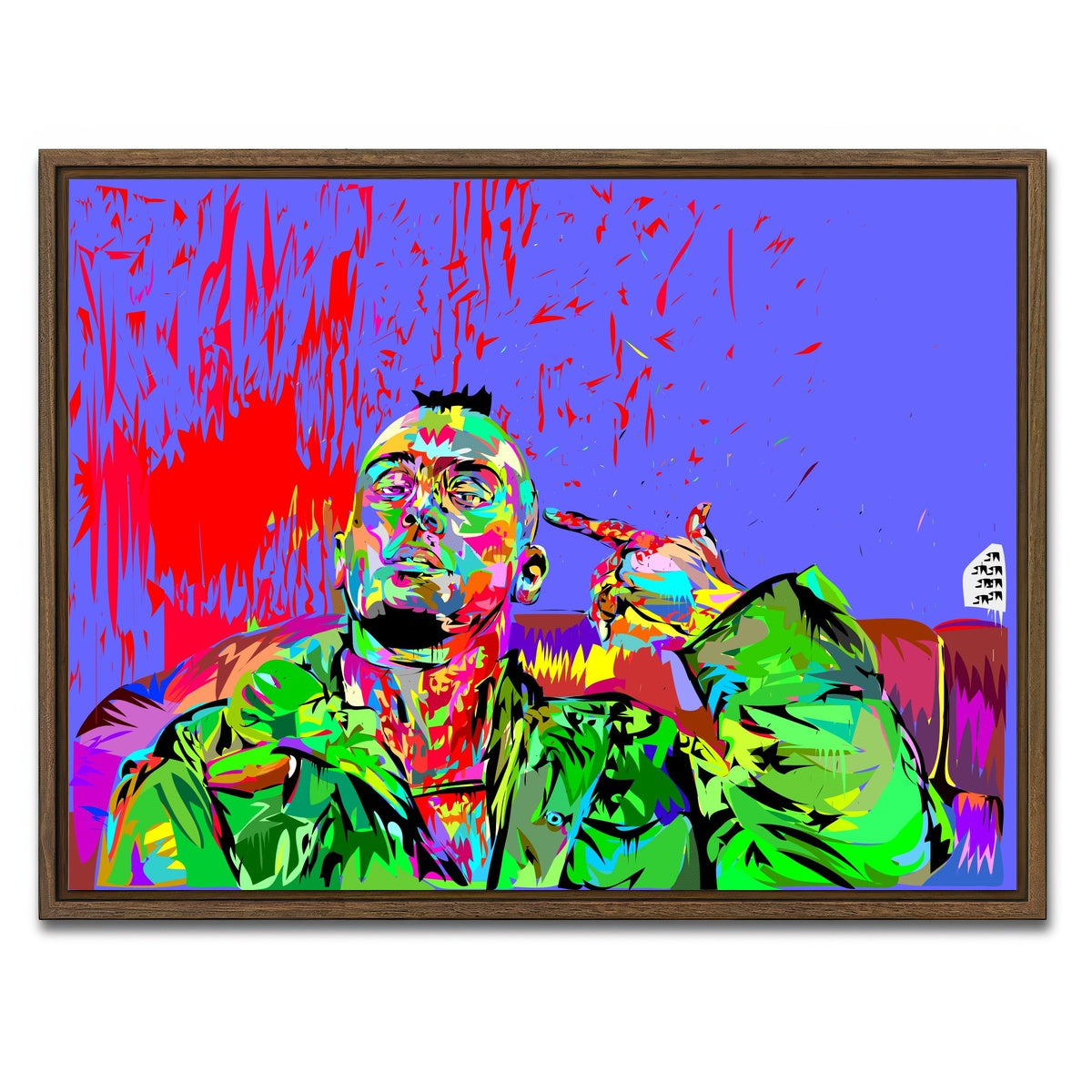 AUTO-MOCKUP WHITE | taxi driver colors | 1 Piece | Walnut Framed Canvas | group=4x3