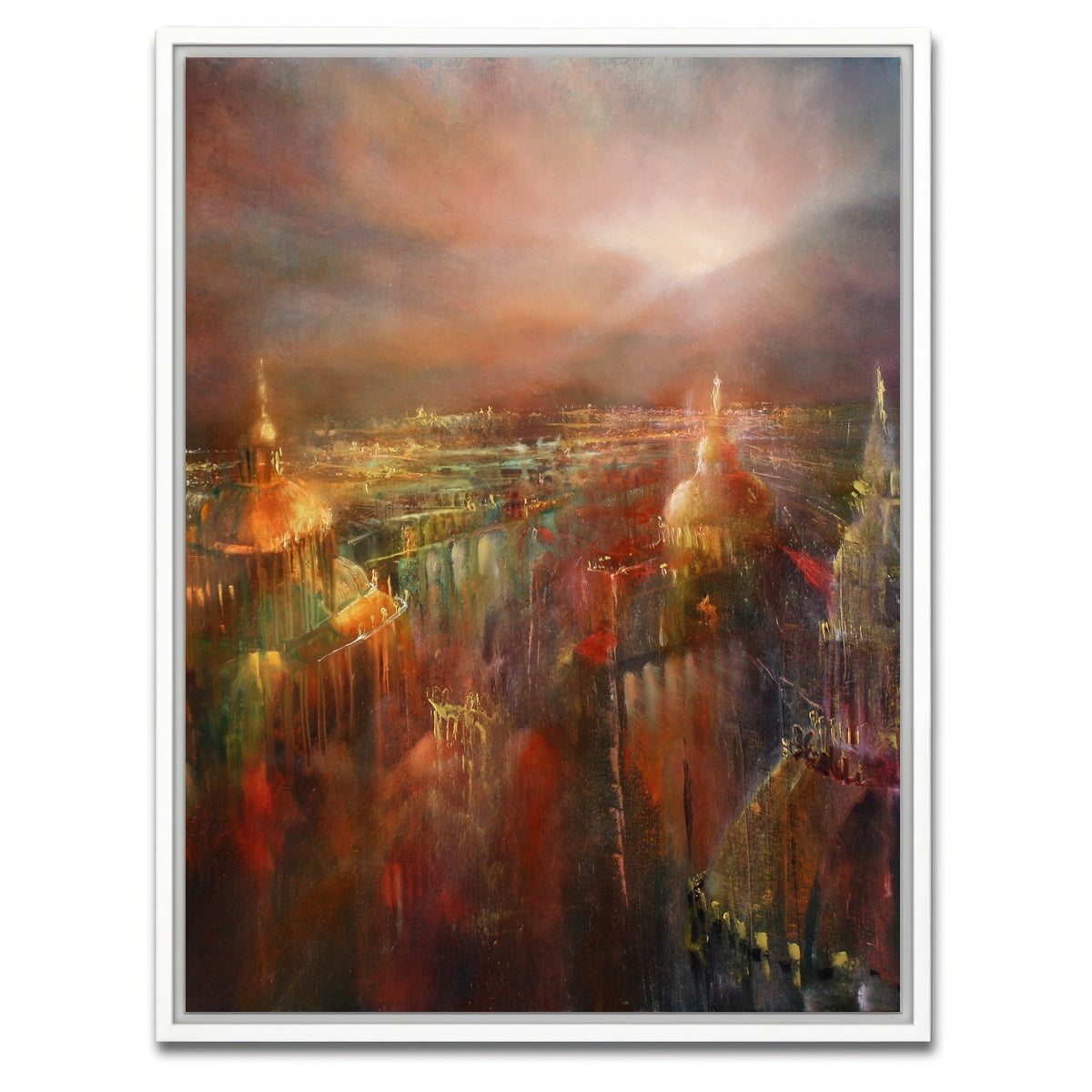 AUTO-MOCKUP WHITE | the city wakes up | 1 Piece | White Framed Canvas | group=3x4