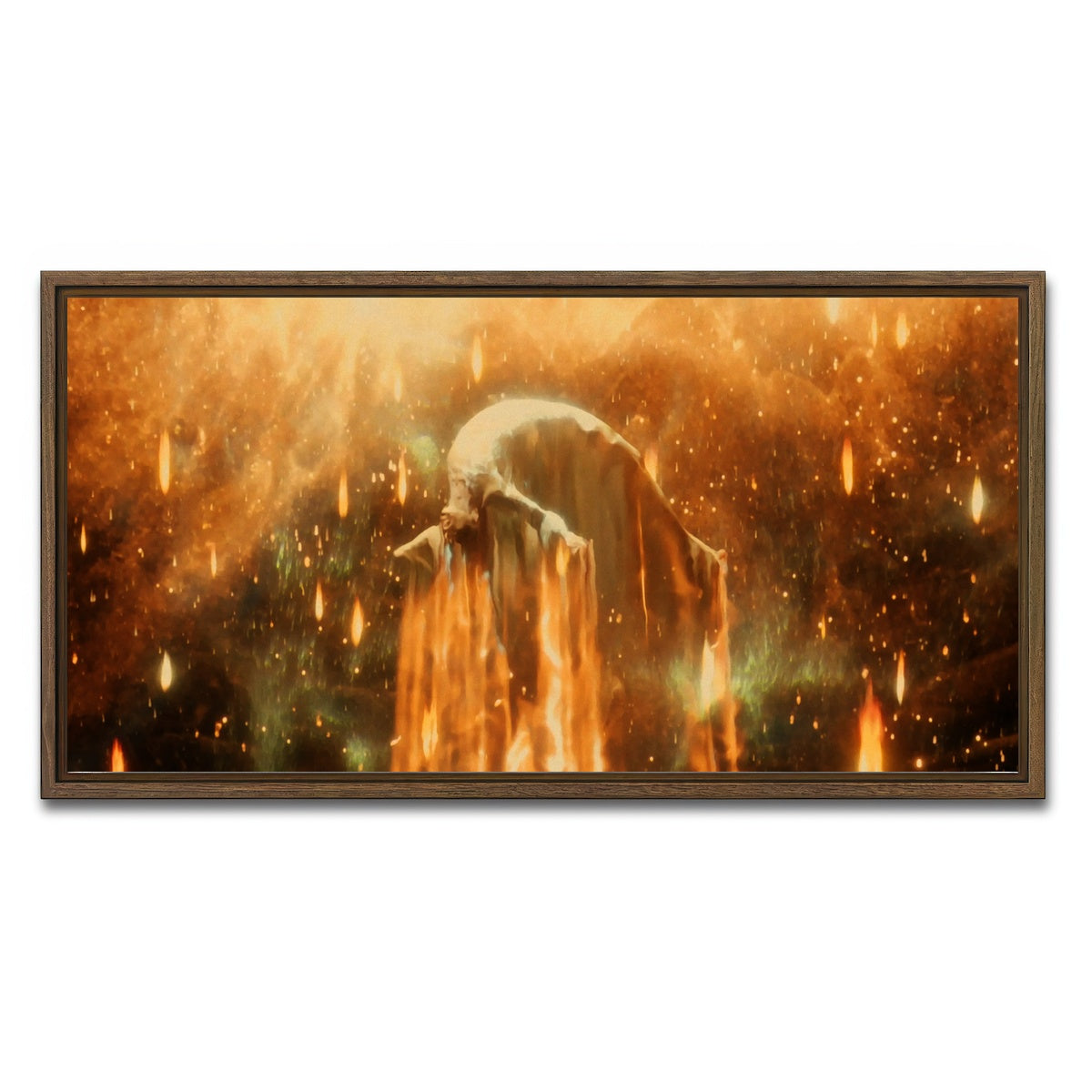 AUTO-MOCKUP WHITE | the fountain | 1 Piece | Walnut Framed Canvas | group=2x1