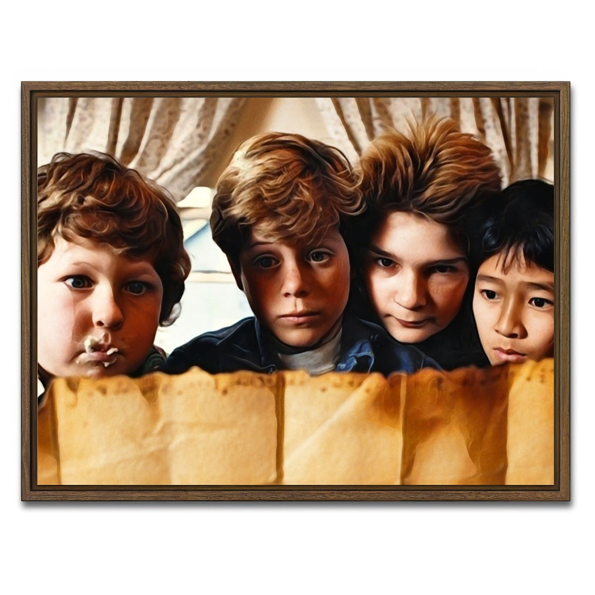 AUTO-MOCKUP WHITE | the goonies | 1 Piece | Walnut Framed Canvas | group=4x3