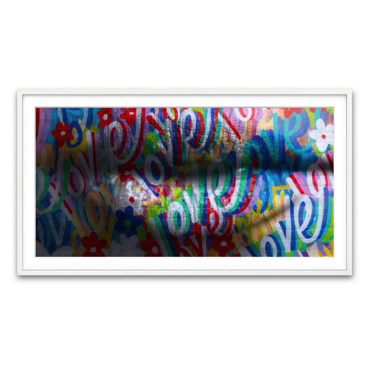 Framed Print 2x1 White