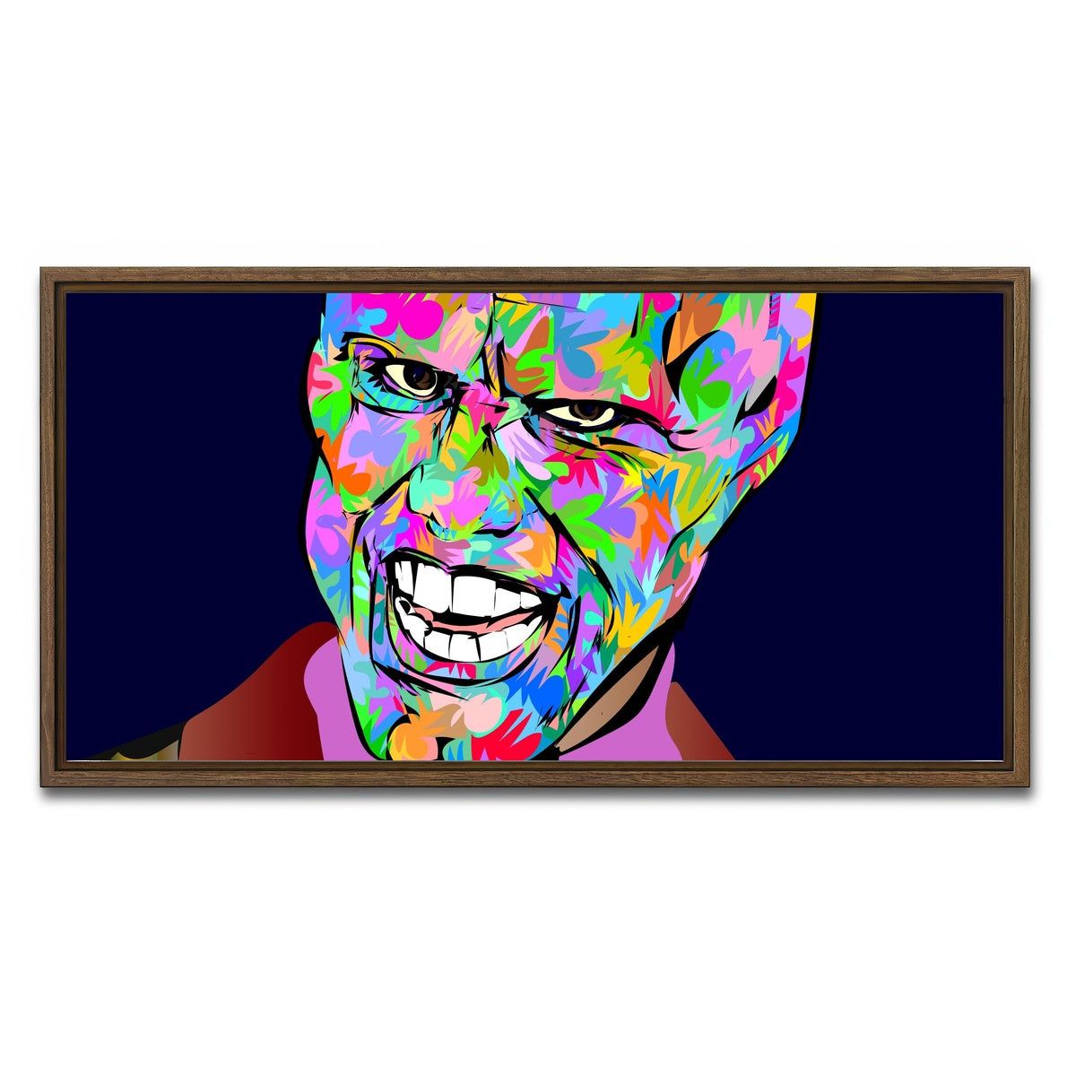 AUTO-MOCKUP WHITE | the mask | 1 Piece | Walnut Framed Canvas | group=2x1