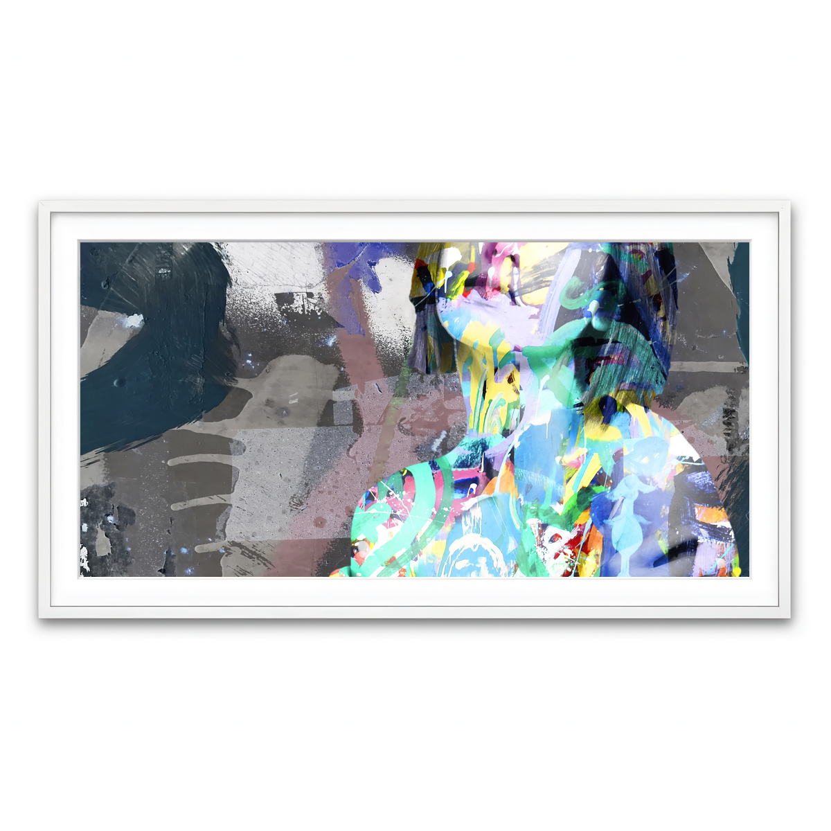 Framed Print 2x1 White