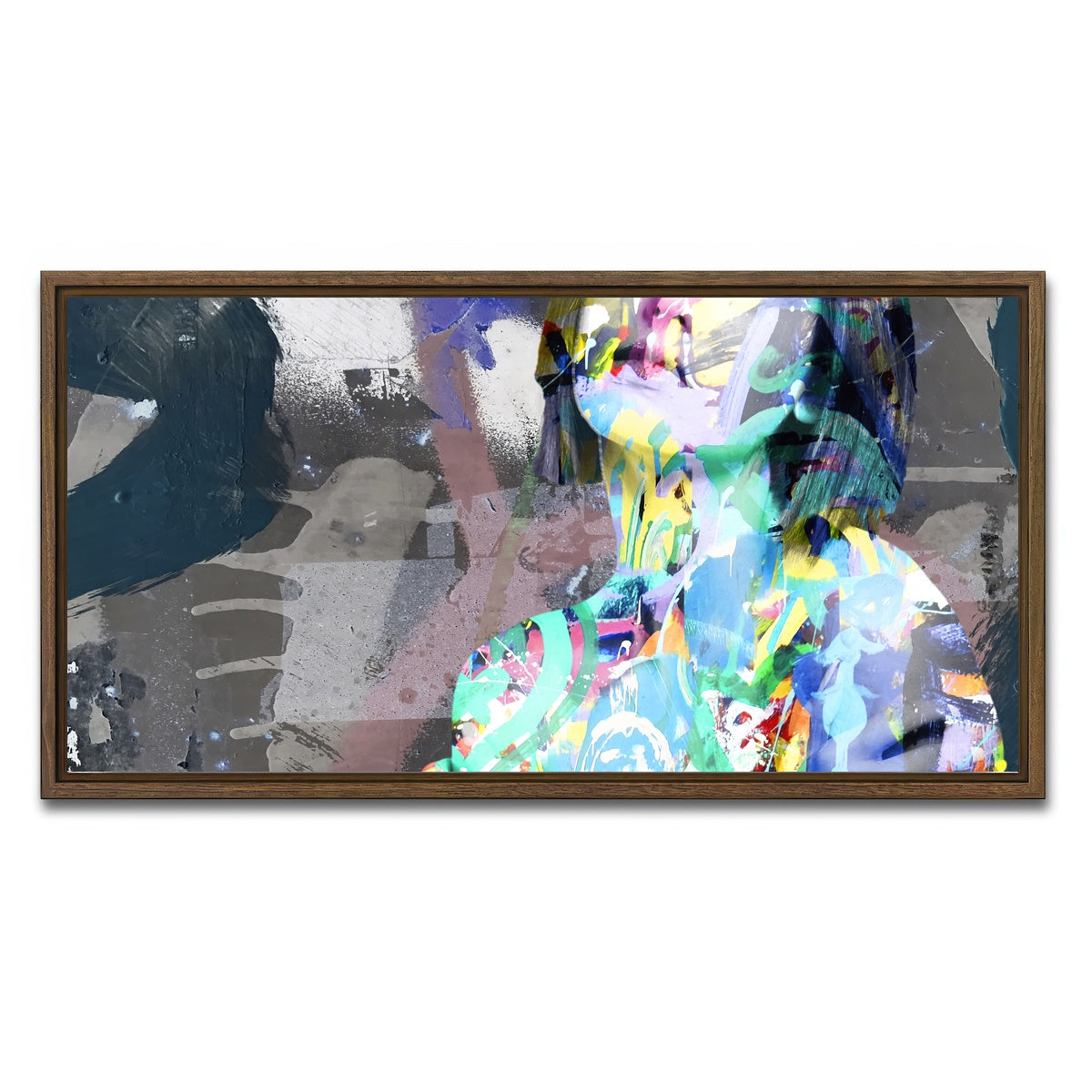 AUTO-MOCKUP WHITE | the pose | 1 Piece | Walnut Framed Canvas | group=2x1