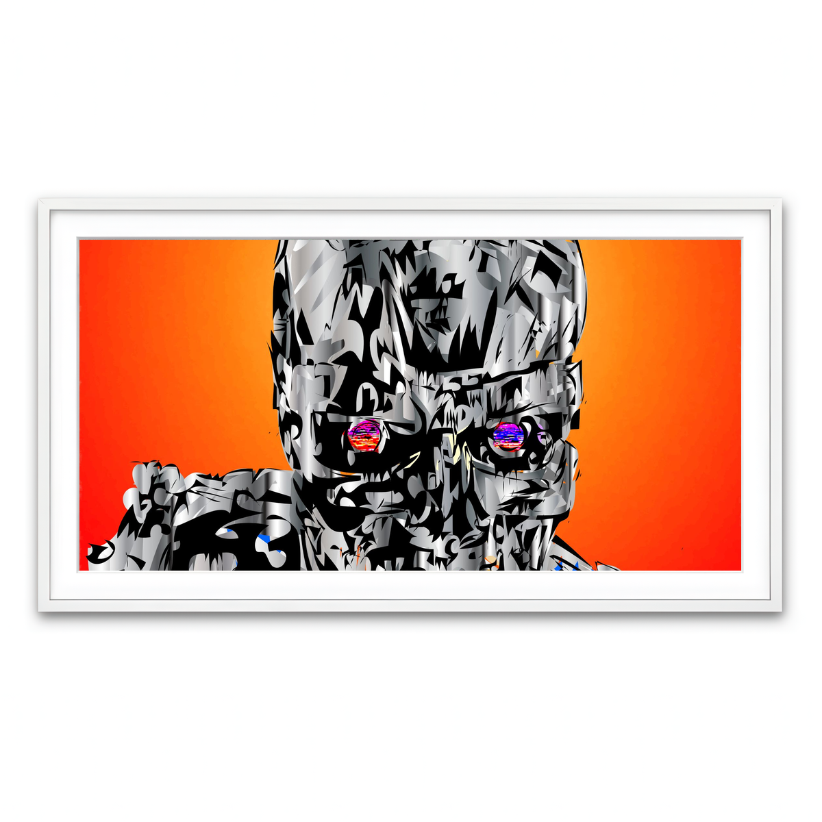 Framed Print 2x1 White