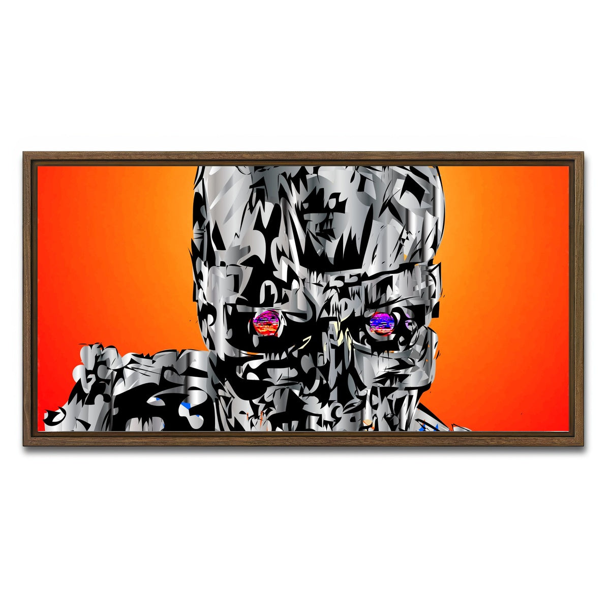 AUTO-MOCKUP WHITE | the terminator | 1 Piece | Walnut Framed Canvas | group=2x1
