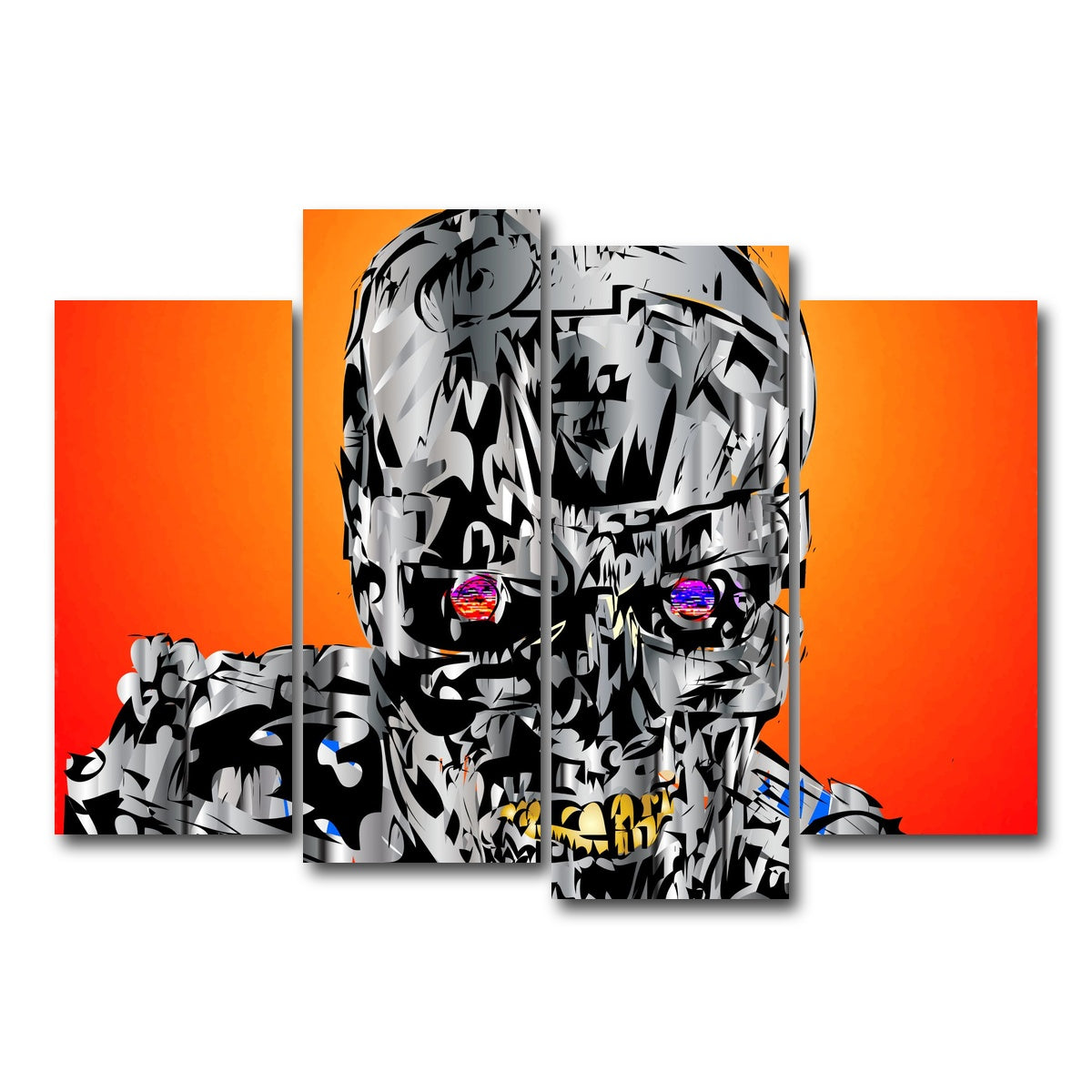 AUTO-MOCKUP WHITE | the terminator | 4 Piece | Gallery Wrap Canvas | group=4_normal