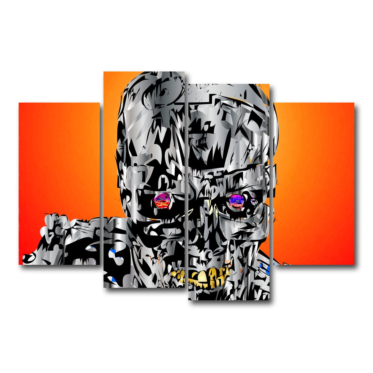 AUTO-MOCKUP WHITE | the terminator | 4 Piece | Gallery Wrap Canvas | group=4_short