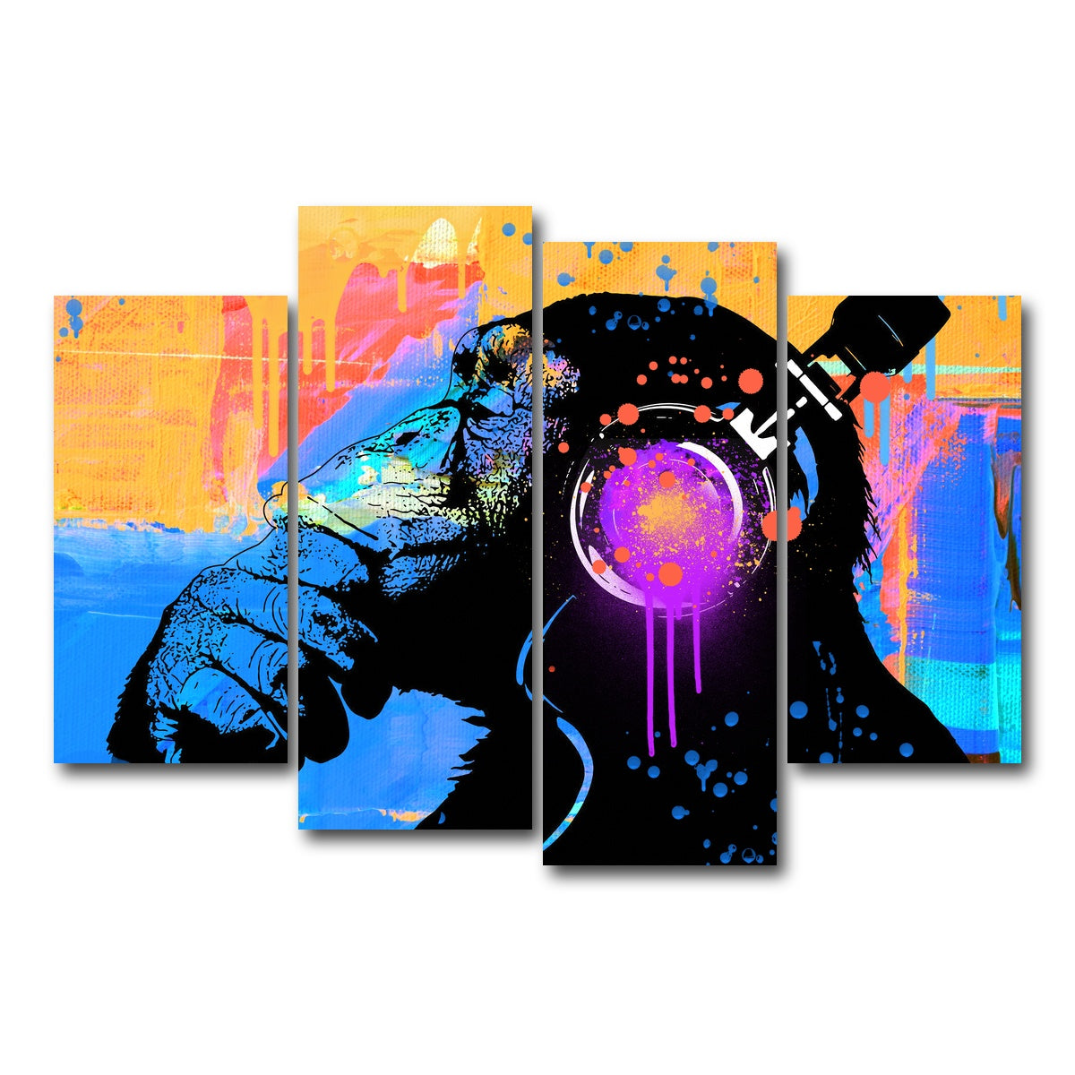 AUTO-MOCKUP WHITE | the thinker | 4 Piece | Gallery Wrap Canvas | group=4_short