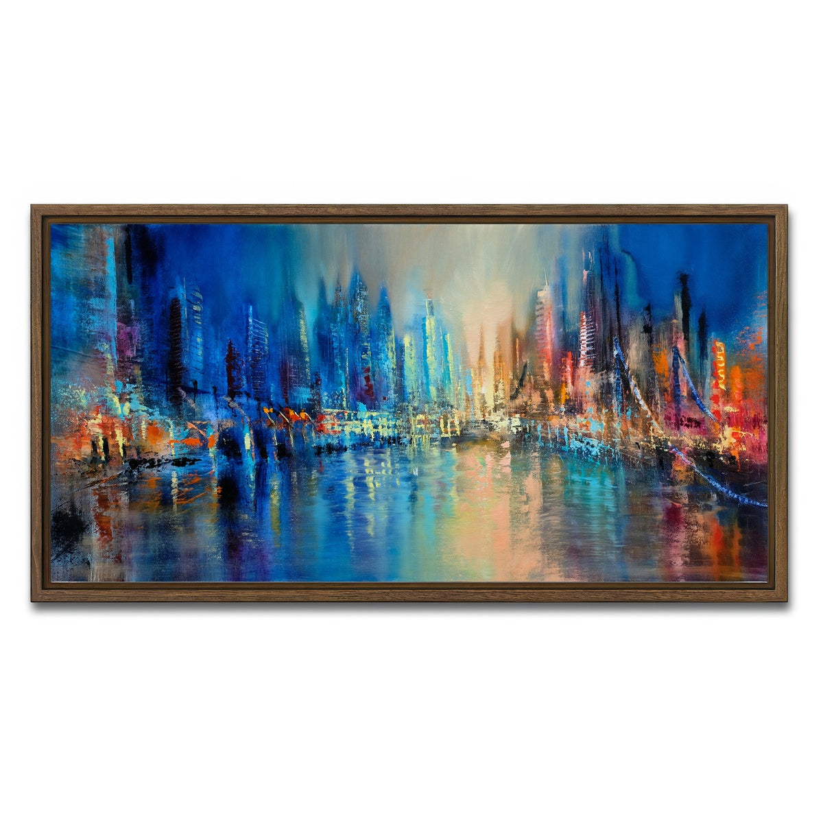 AUTO-MOCKUP WHITE | the town | 1 Piece | Walnut Framed Canvas | group=2x1