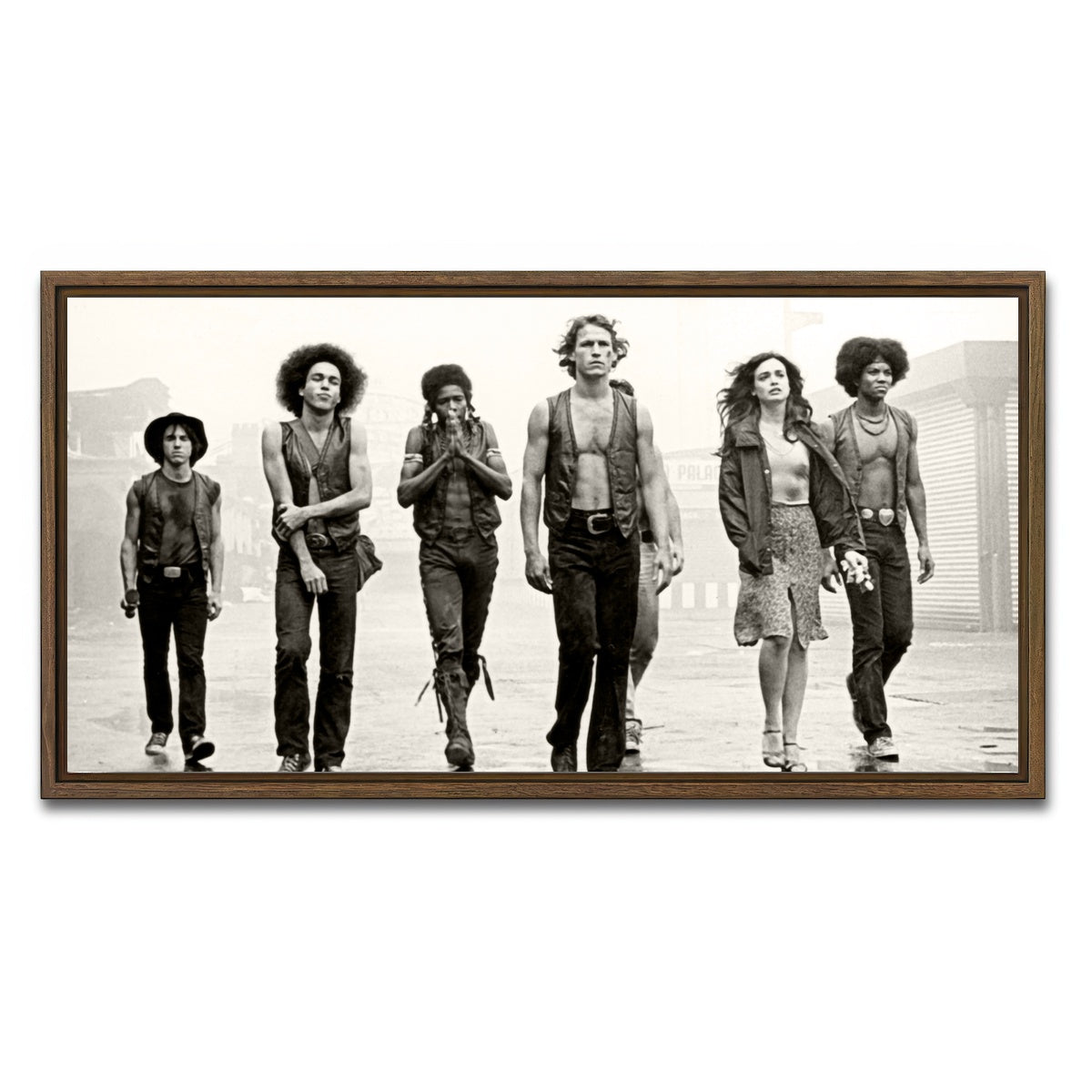 AUTO-MOCKUP WHITE | the warriors | 1 Piece | Walnut Framed Canvas | group=2x1