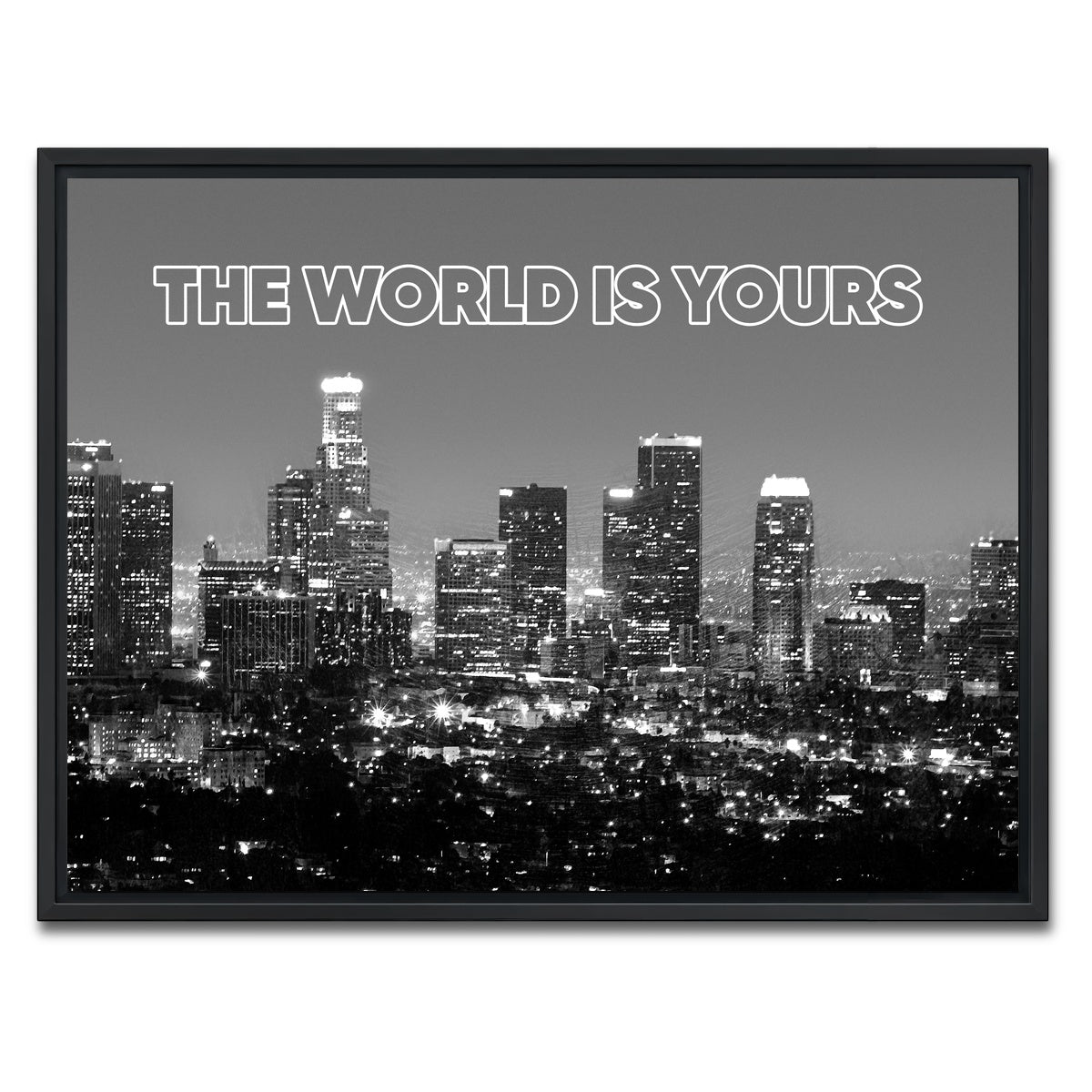 AUTO-MOCKUP WHITE | the world is yours | 1 Piece | Black Framed Canvas | group=4x3
