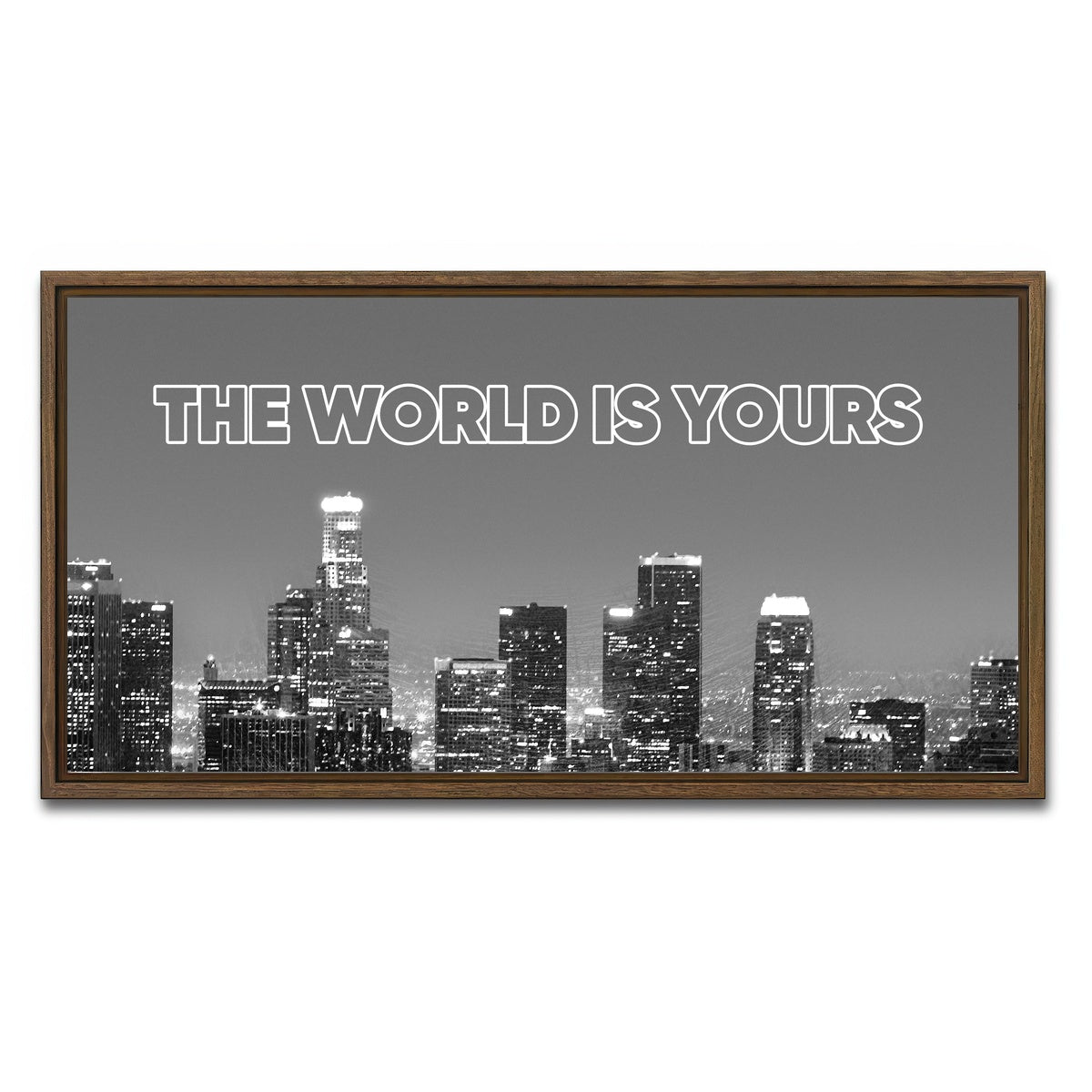 AUTO-MOCKUP WHITE | the world is yours | 1 Piece | Walnut Framed Canvas | group=2x1