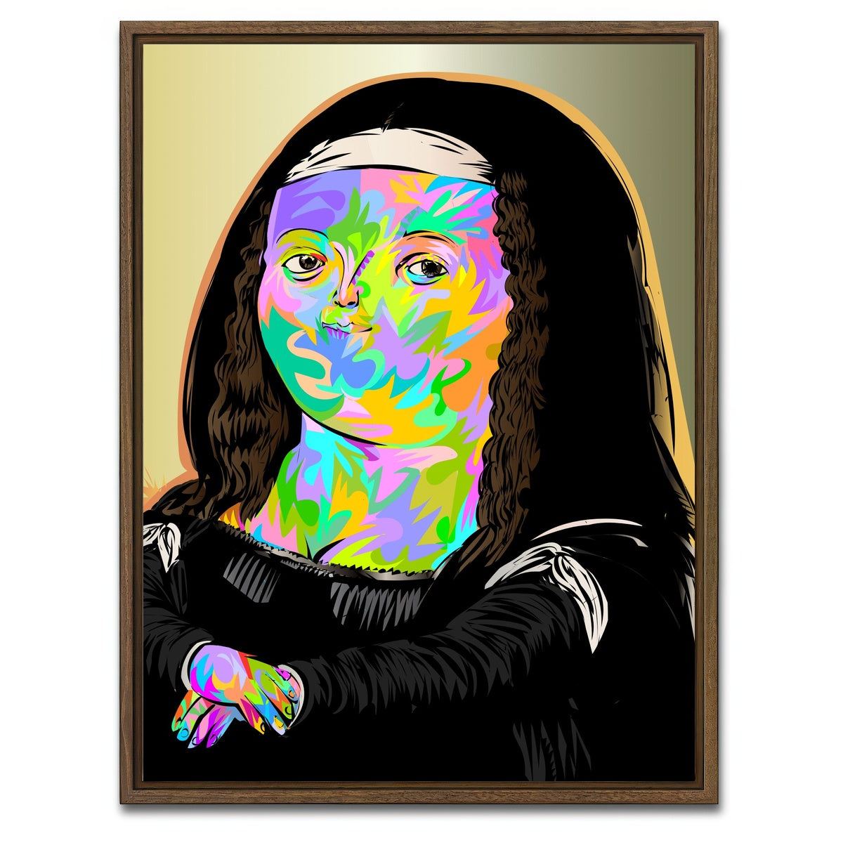 AUTO-MOCKUP WHITE | thick monalisa | 1 Piece | Walnut Framed Canvas | group=3x4