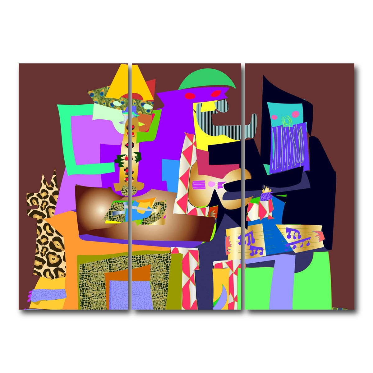 AUTO-MOCKUP WHITE | three musicians | 3 Piece | Gallery Wrap Canvas | group=8x18