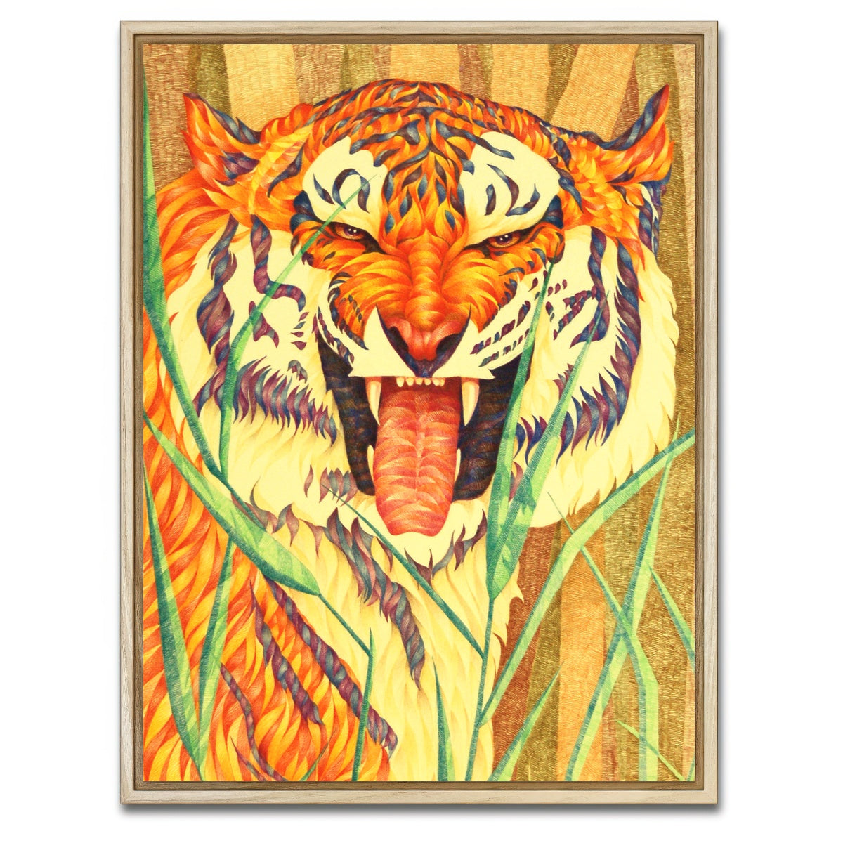 AUTO-MOCKUP WHITE | tiger's fury | 1 Piece | Natural Framed Canvas | group=3x4