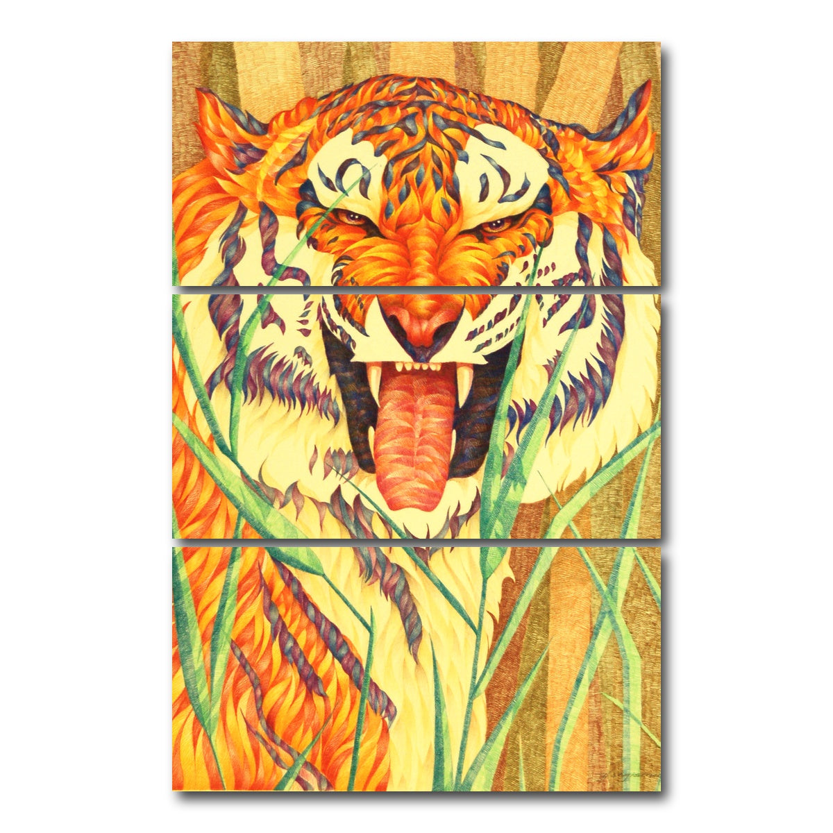 AUTO-MOCKUP WHITE | tiger's fury | 3 Piece | Gallery Wrap Canvas | group=12x24_stacked