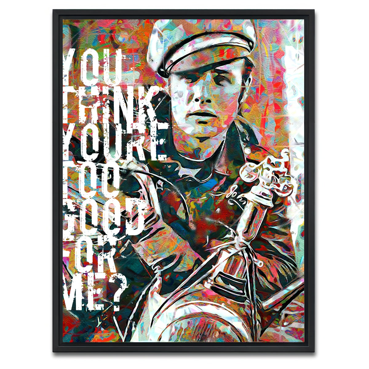 AUTO-MOCKUP WHITE | too good for me | 1 Piece | Black Framed Canvas | group=3x4