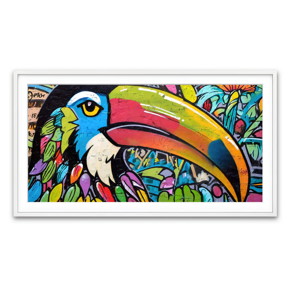 Framed Print 2x1 White