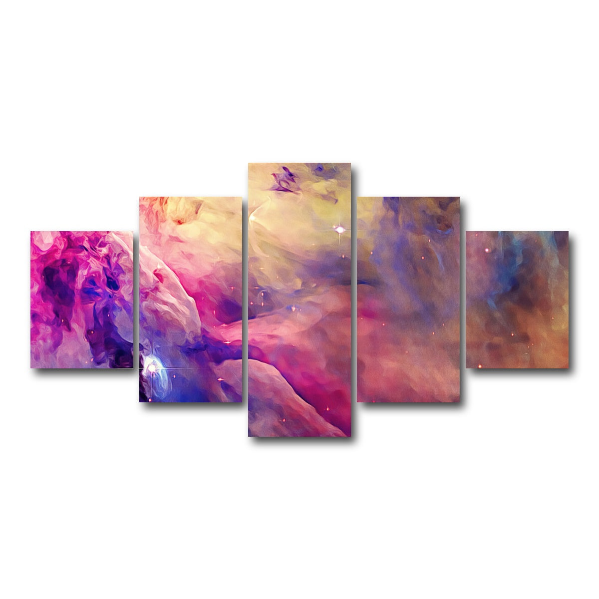 AUTO-MOCKUP WHITE | translucent cosmic clouds | 5 Piece | Gallery Wrap Canvas | group=5_short