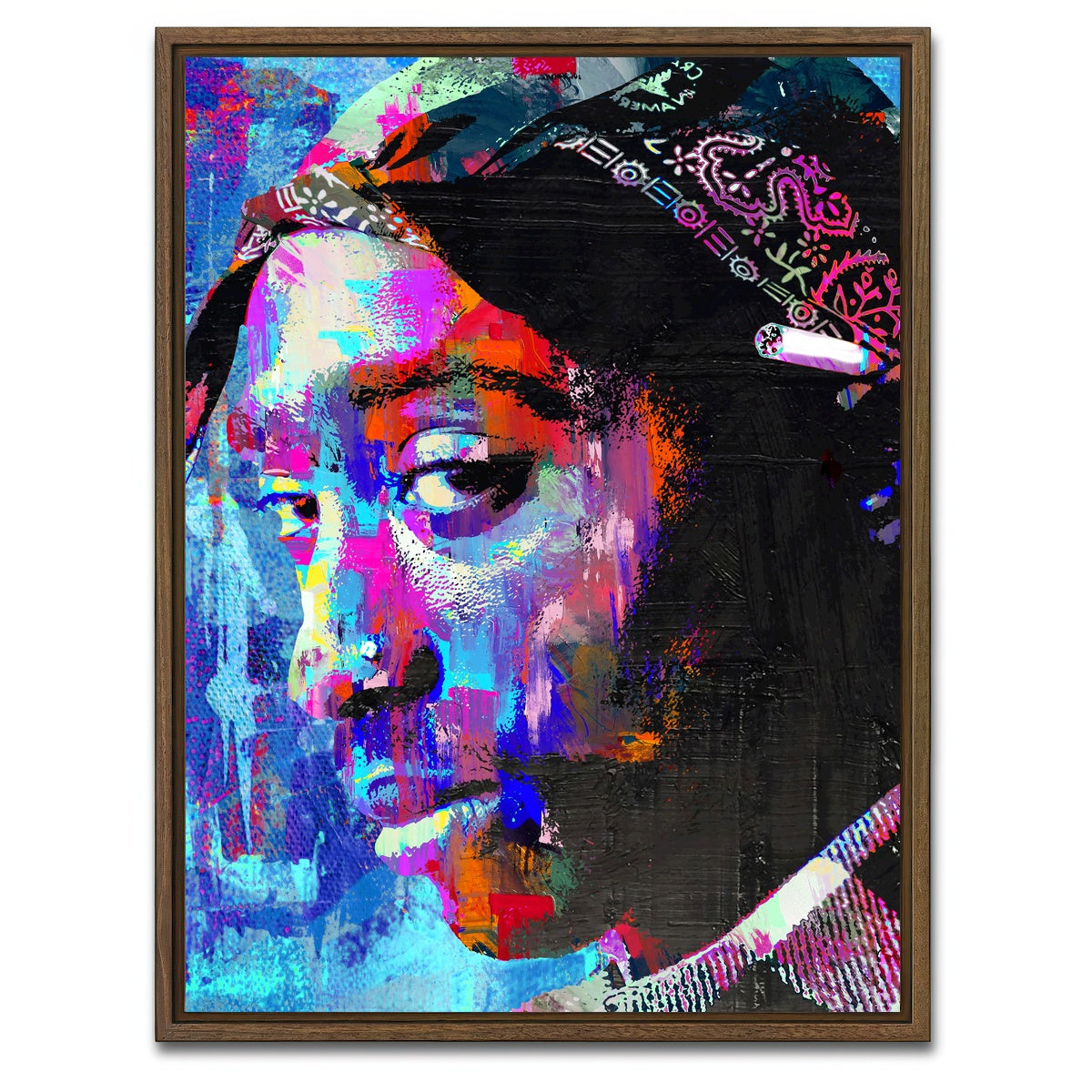 AUTO-MOCKUP WHITE | tupac final | 1 Piece | Walnut Framed Canvas | group=3x4