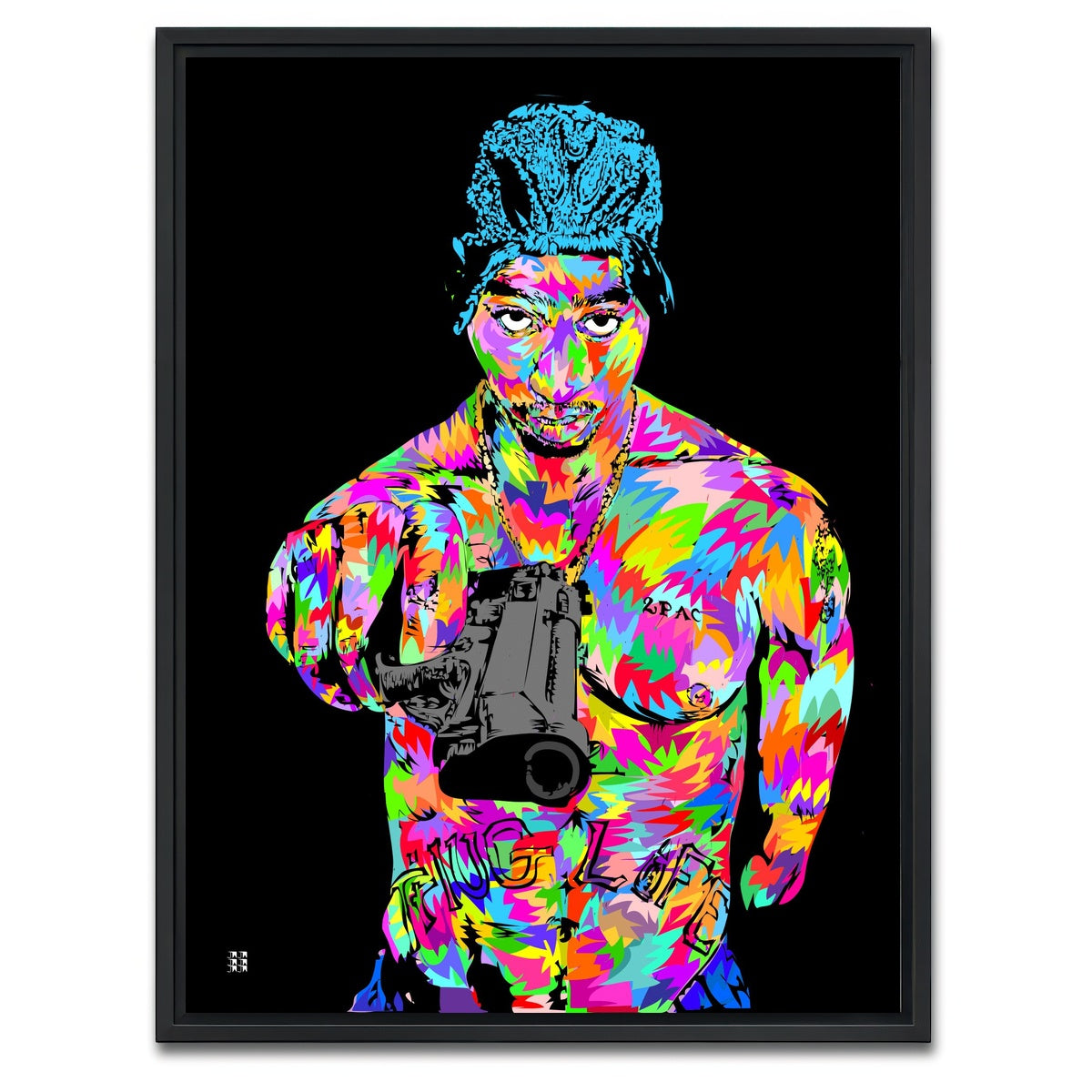 AUTO-MOCKUP WHITE | tupacalypse | 1 Piece | Black Framed Canvas | group=3x4